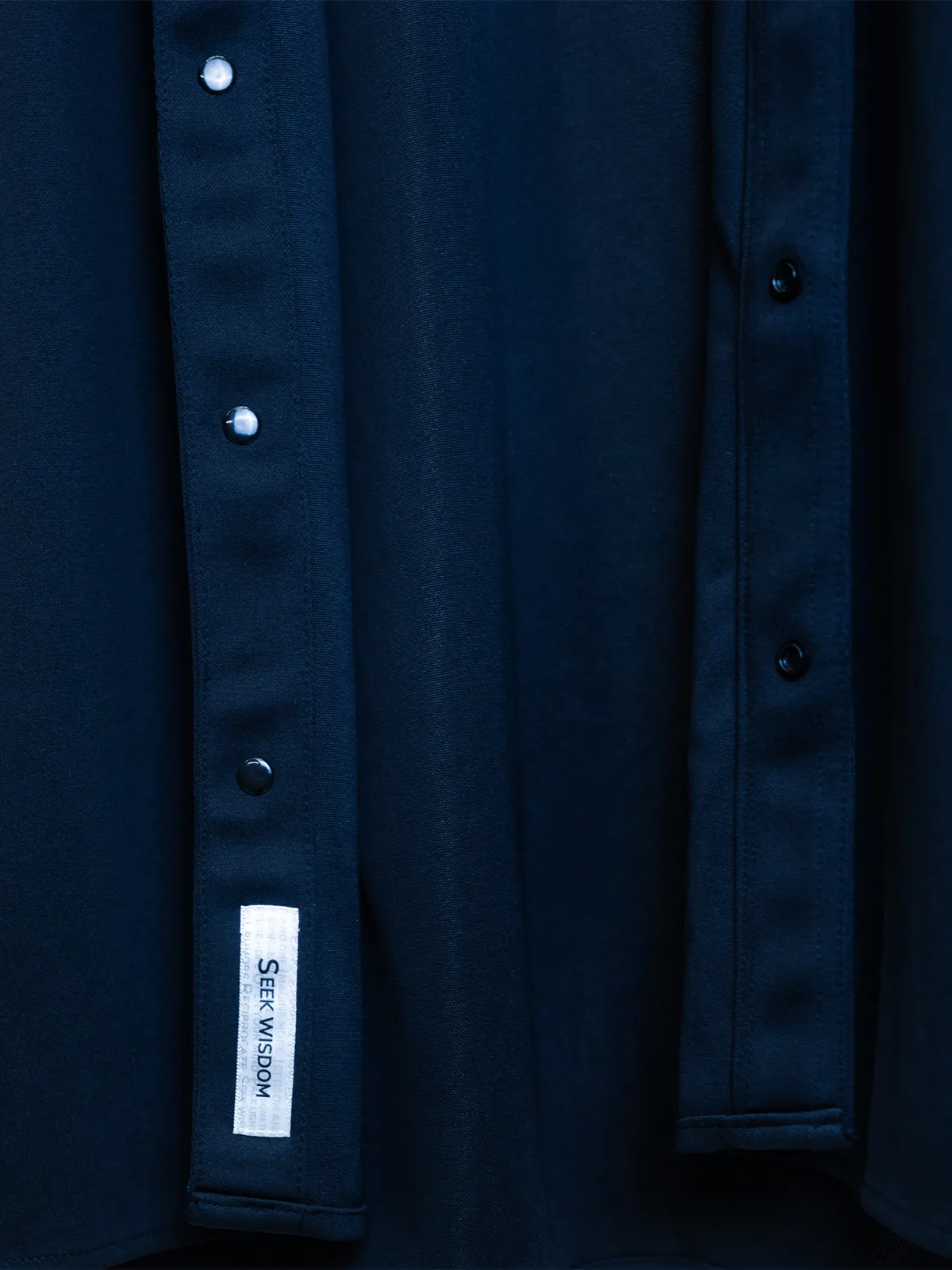 1.0 Collarless Dress Shirt Long Sleeve - Navy Blue