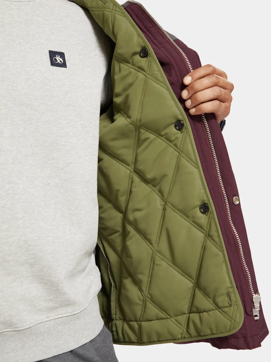 2 in 1 mid-length parka
