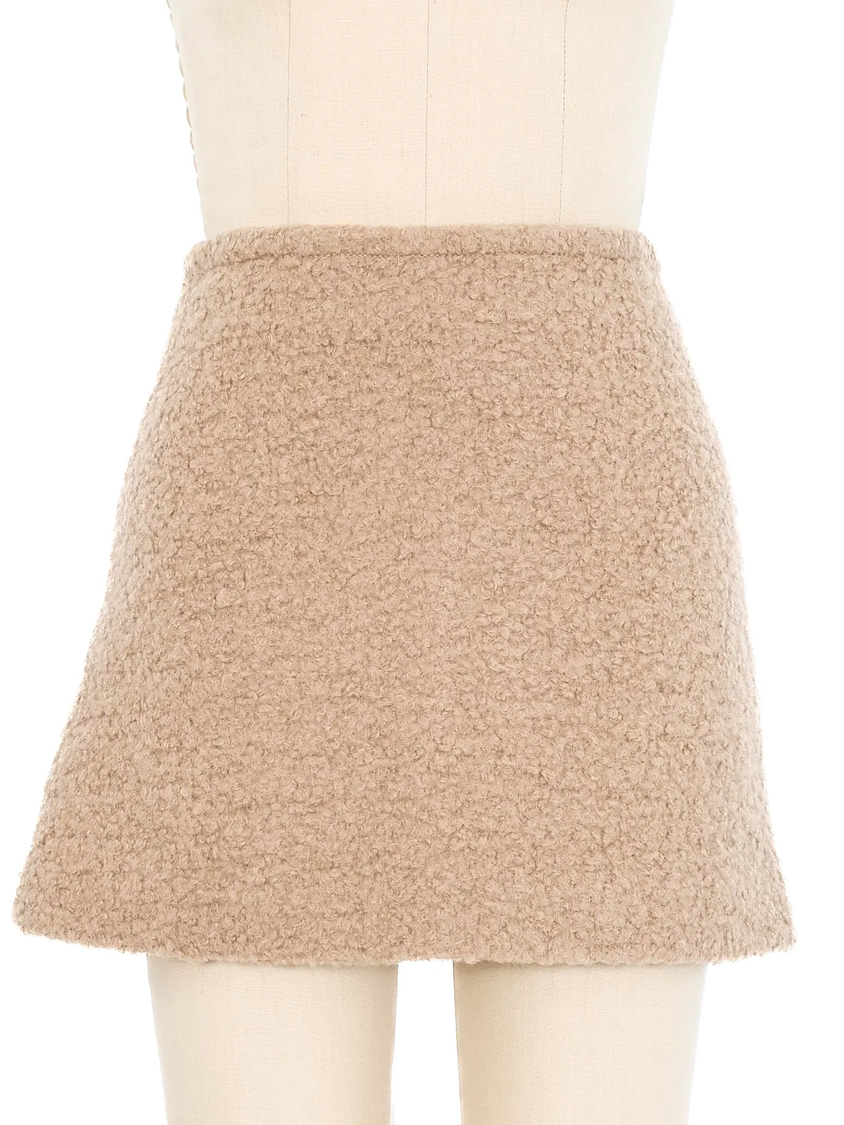 2010 Prada Khaki Bubble Button Coat and Skirt Ensemble