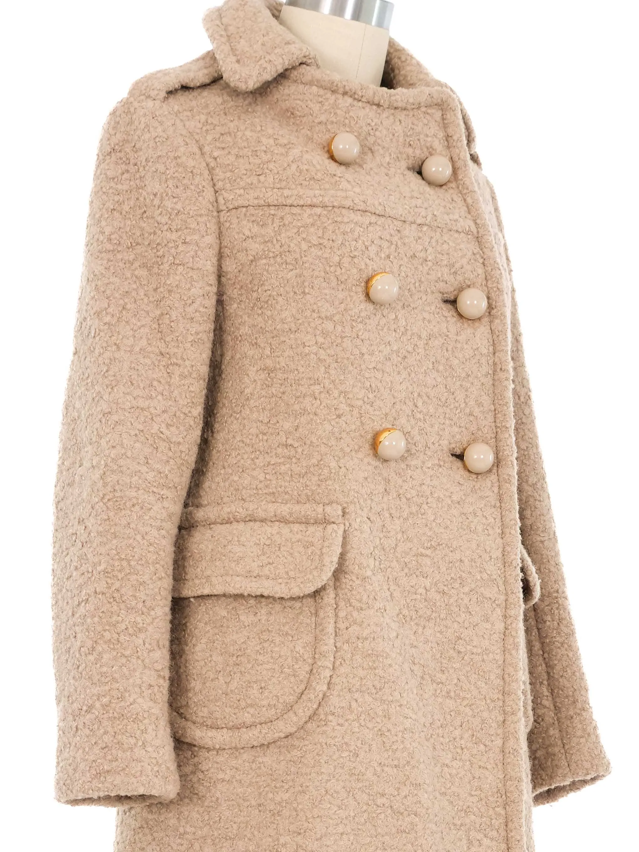 2010 Prada Khaki Bubble Button Coat and Skirt Ensemble