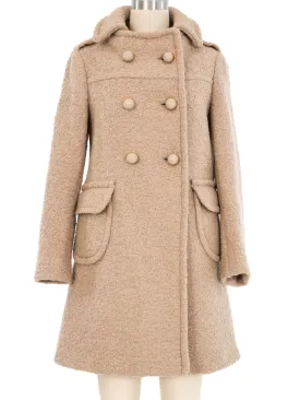 2010 Prada Khaki Bubble Button Coat and Skirt Ensemble