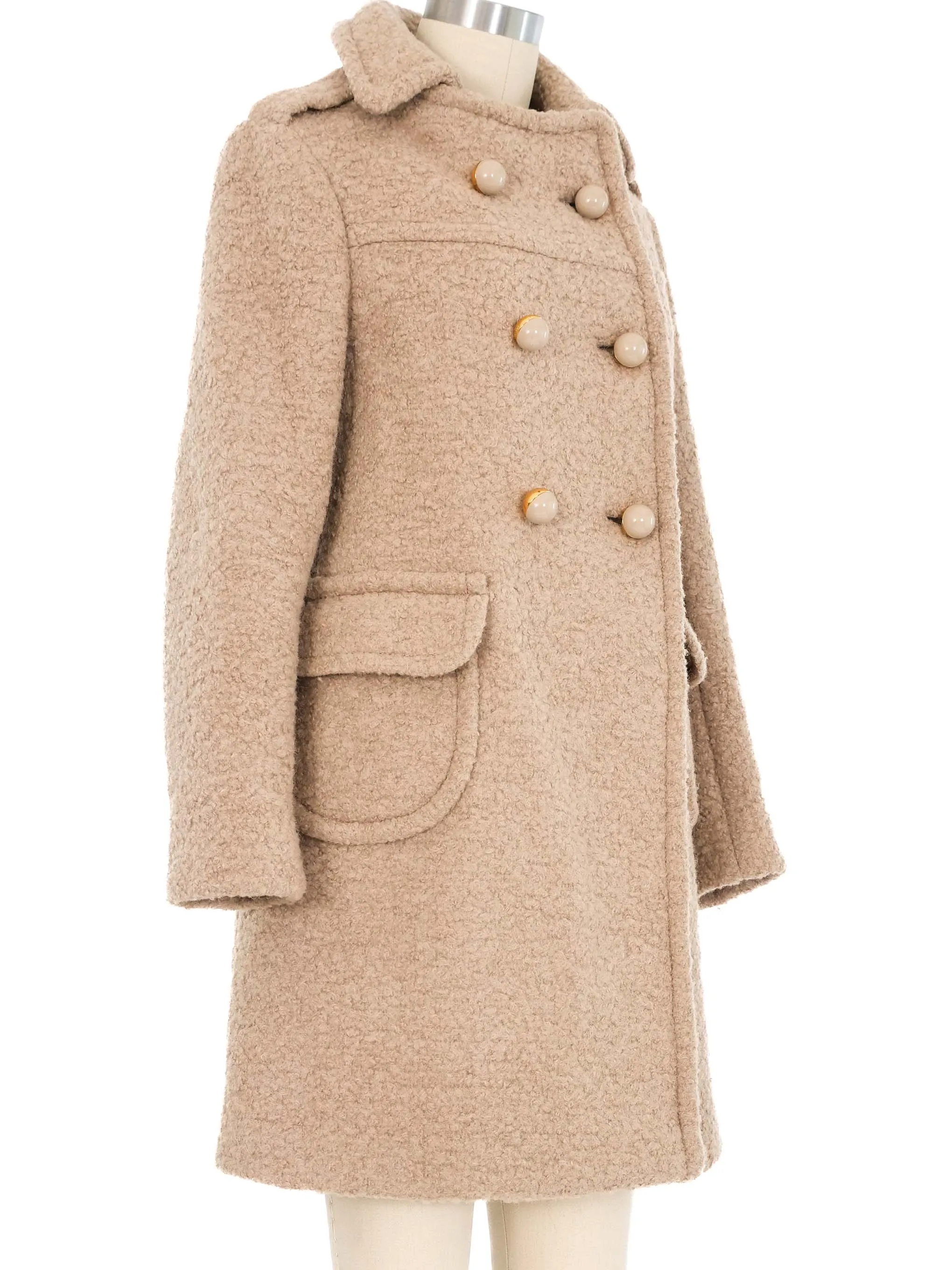 2010 Prada Khaki Bubble Button Coat and Skirt Ensemble