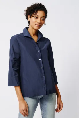 3/4 Sleeve Ginna - Navy Cotton Nylon