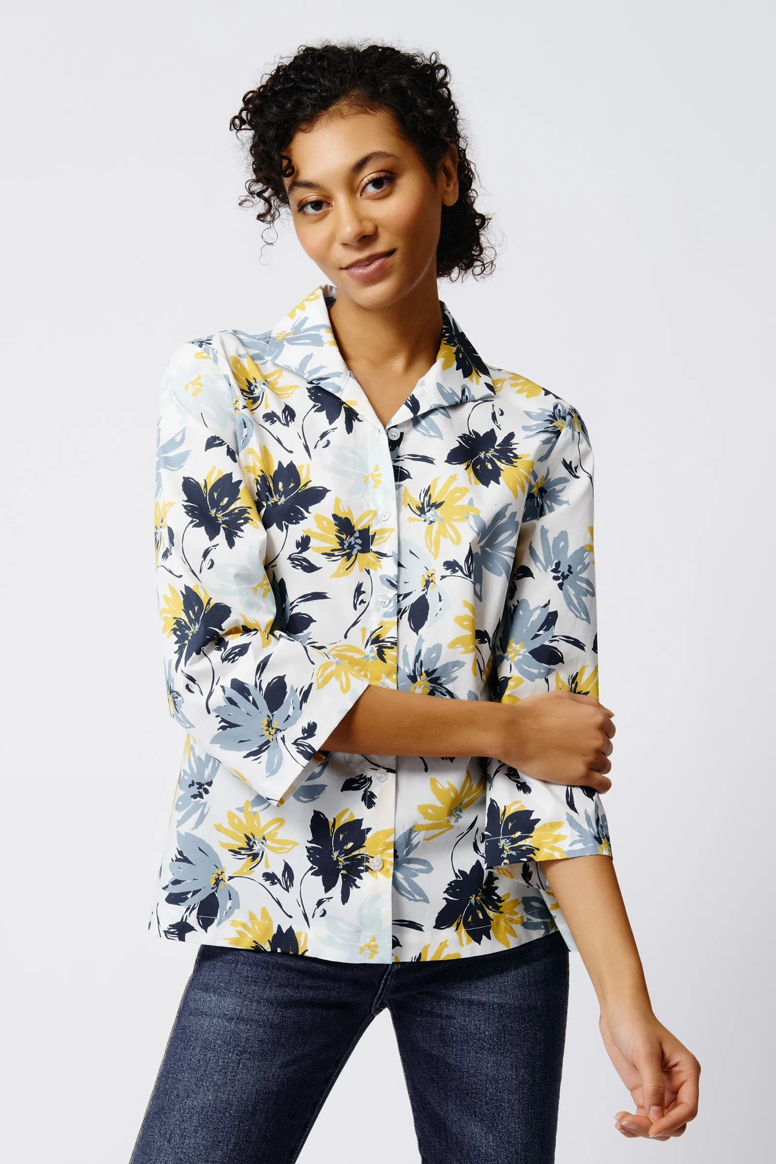 3/4 Sleeve Ginna - Seafoam Floral