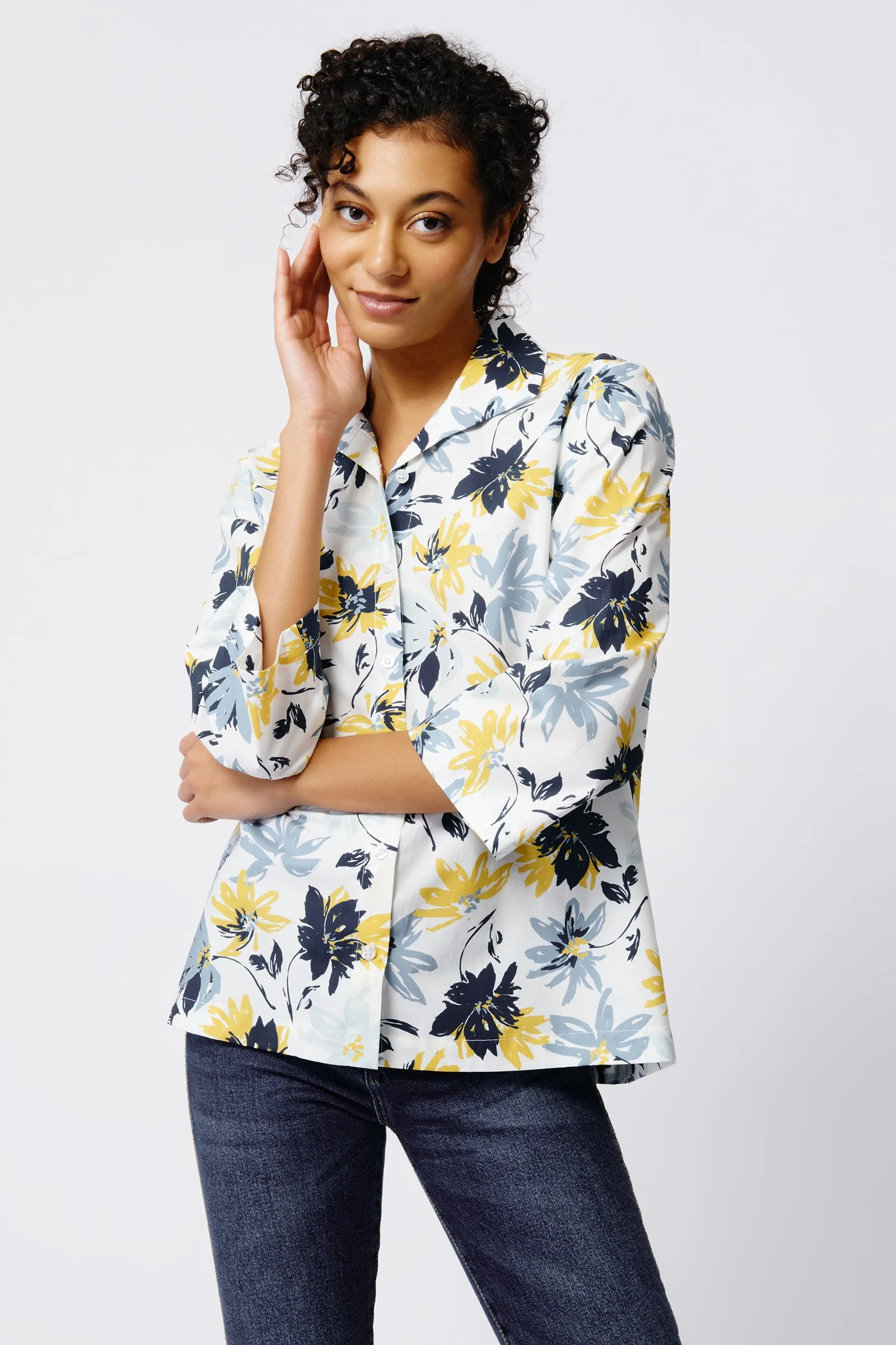 3/4 Sleeve Ginna - Seafoam Floral