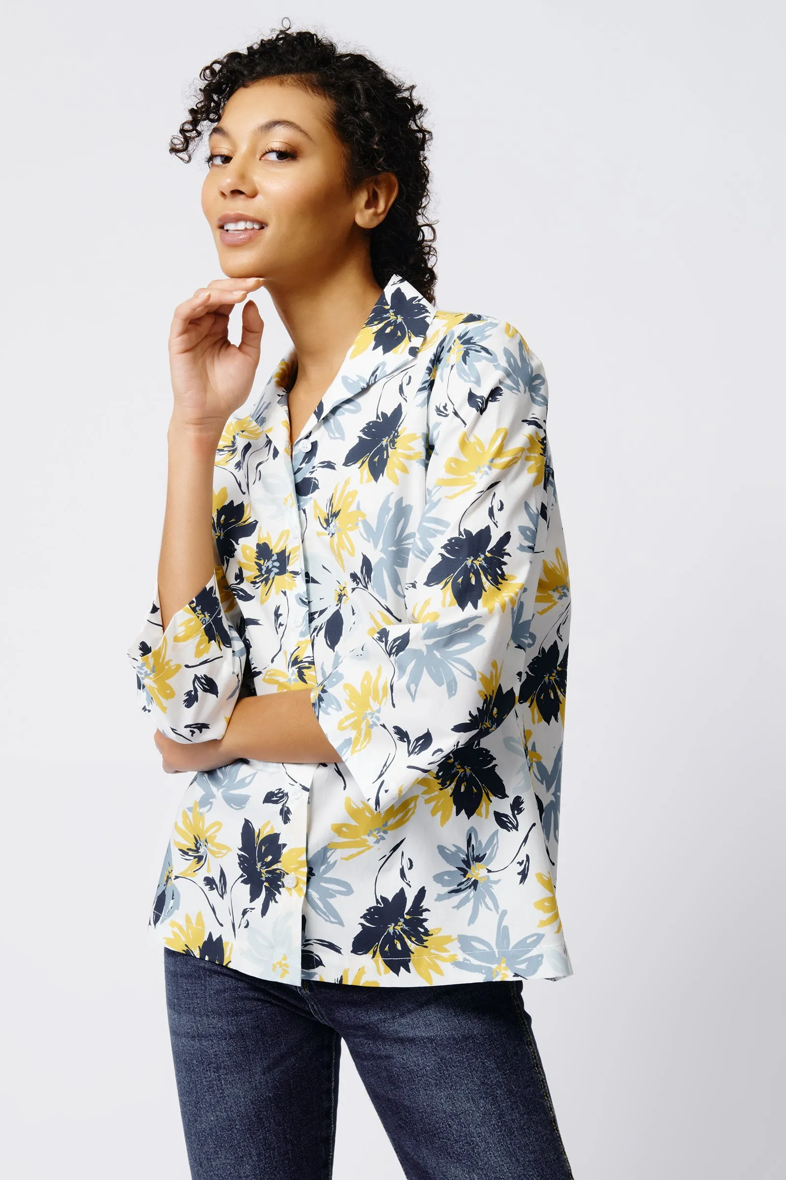 3/4 Sleeve Ginna - Seafoam Floral