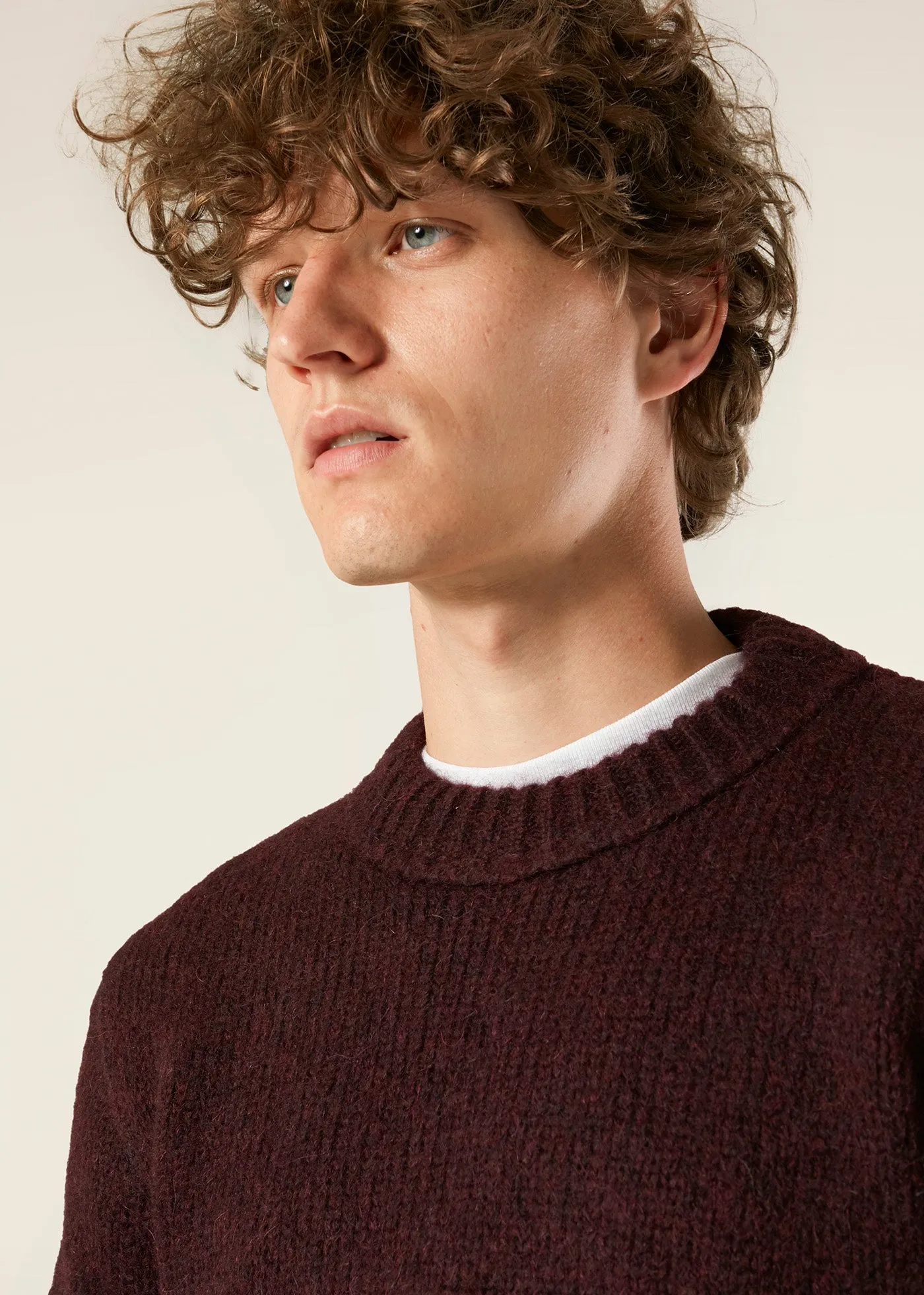AAPPIO BURGUNDY WOOL AND ALPACA SWEATER
