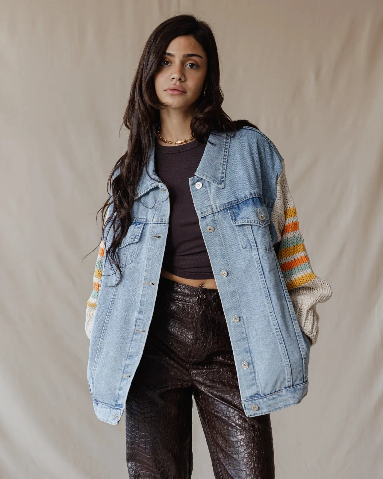 Ace Trico X Denim Jacket Orange