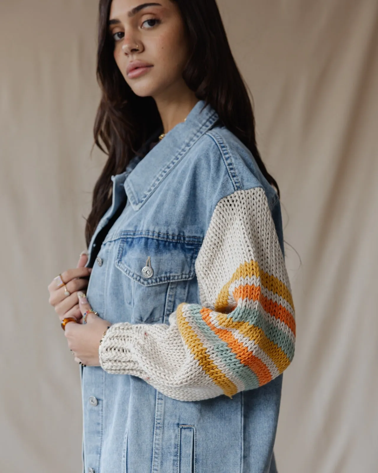 Ace Trico X Denim Jacket Orange