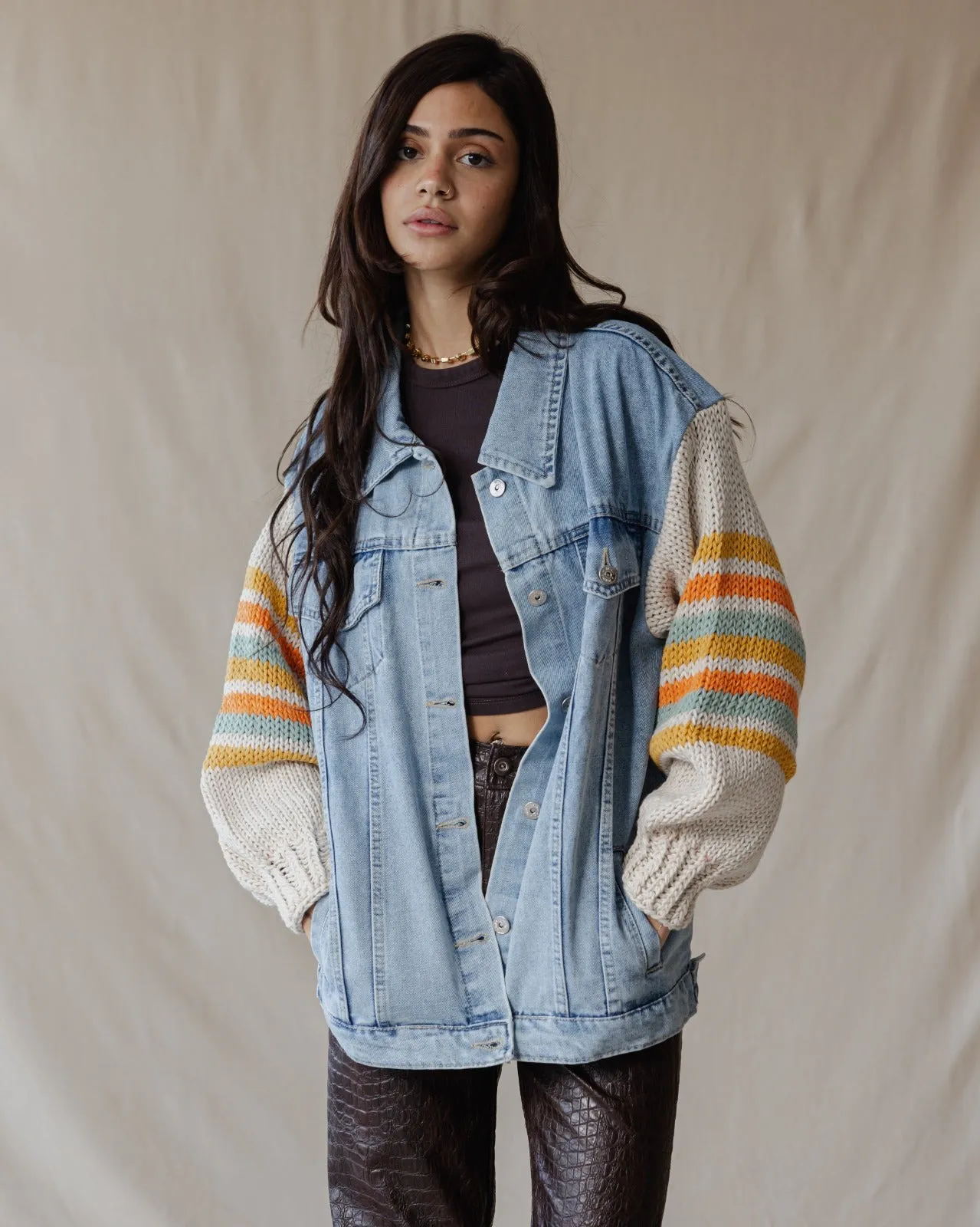 Ace Trico X Denim Jacket Orange