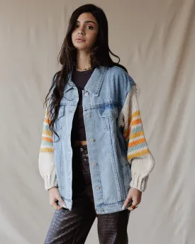 Ace Trico X Denim Jacket Orange