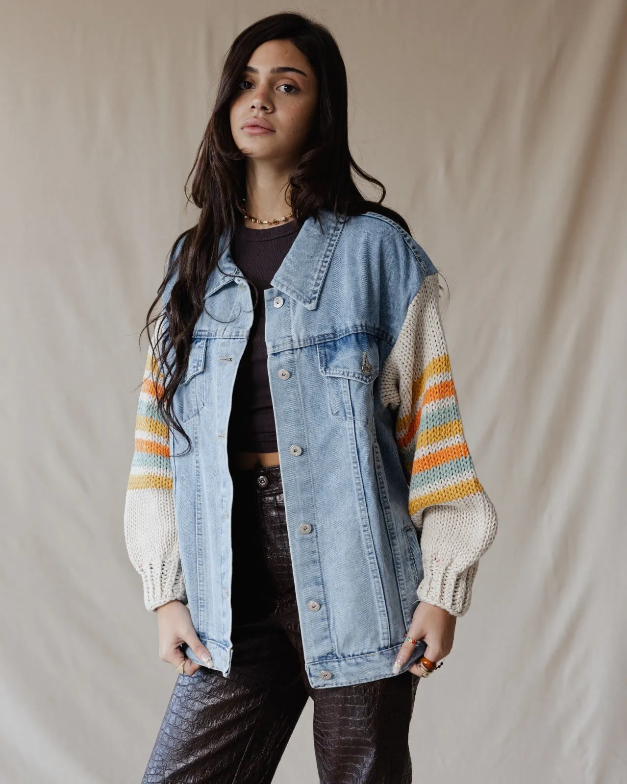 Ace Trico X Denim Jacket Orange