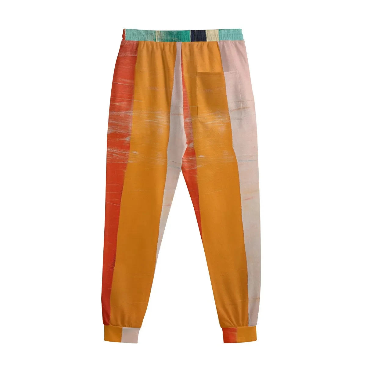 All-Over Print Men's Sweatpants With Waistband244 orange and pink abstract print