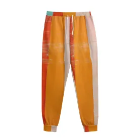 All-Over Print Men's Sweatpants With Waistband244 orange and pink abstract print