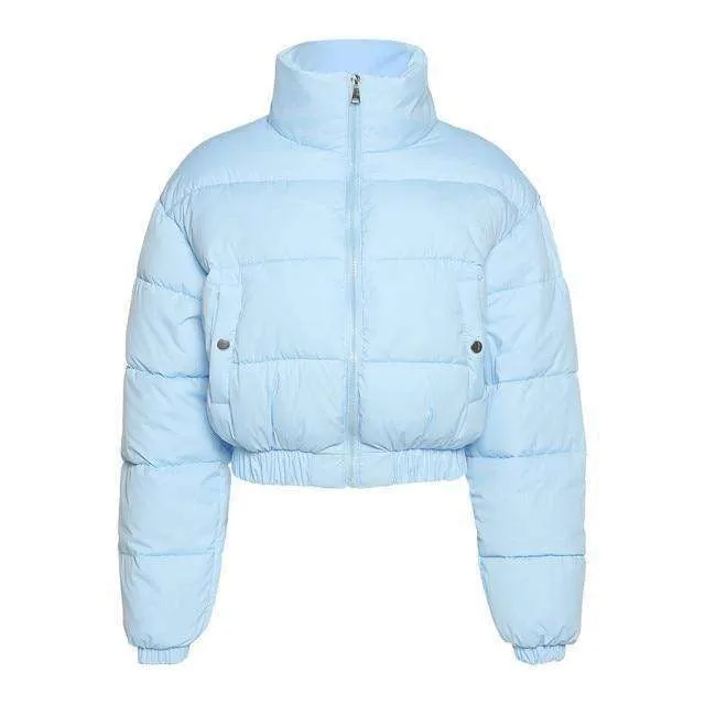 Baby Blue Cropped Puffer Jacket