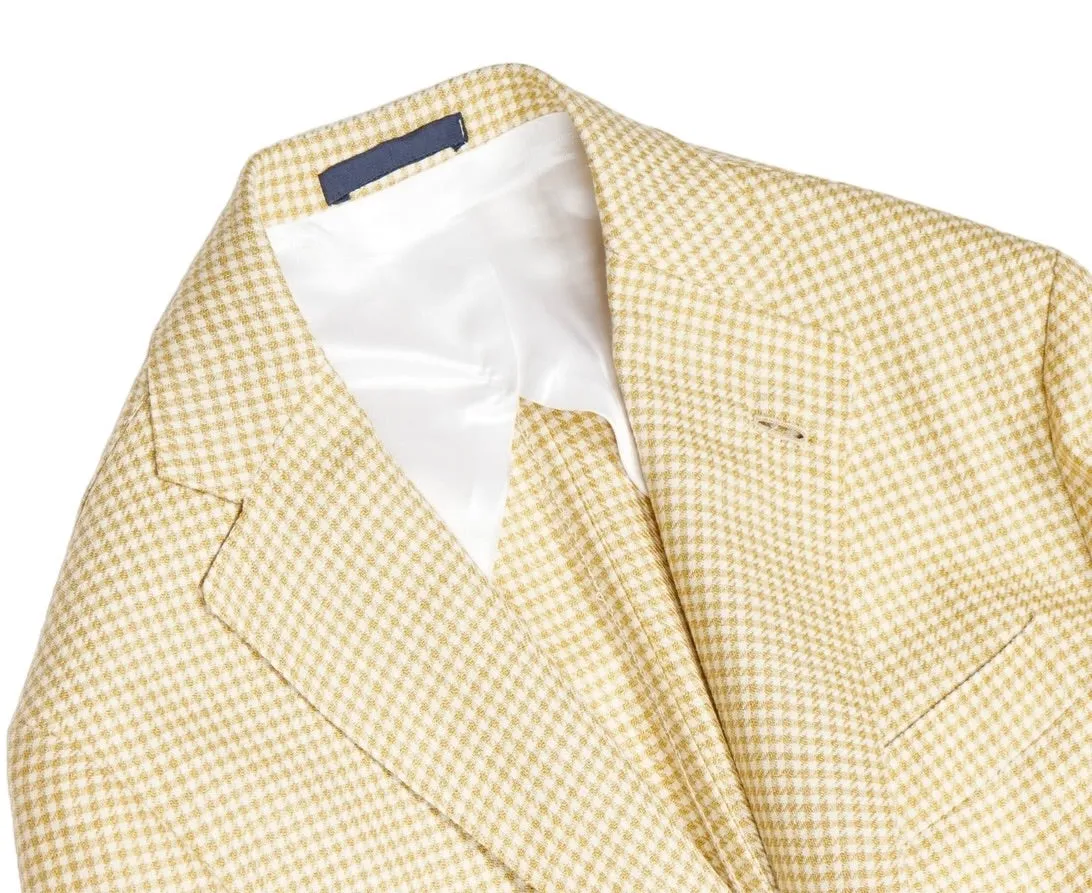 Barba Napoli - Golden Yellow Checked Sports Jacket 50