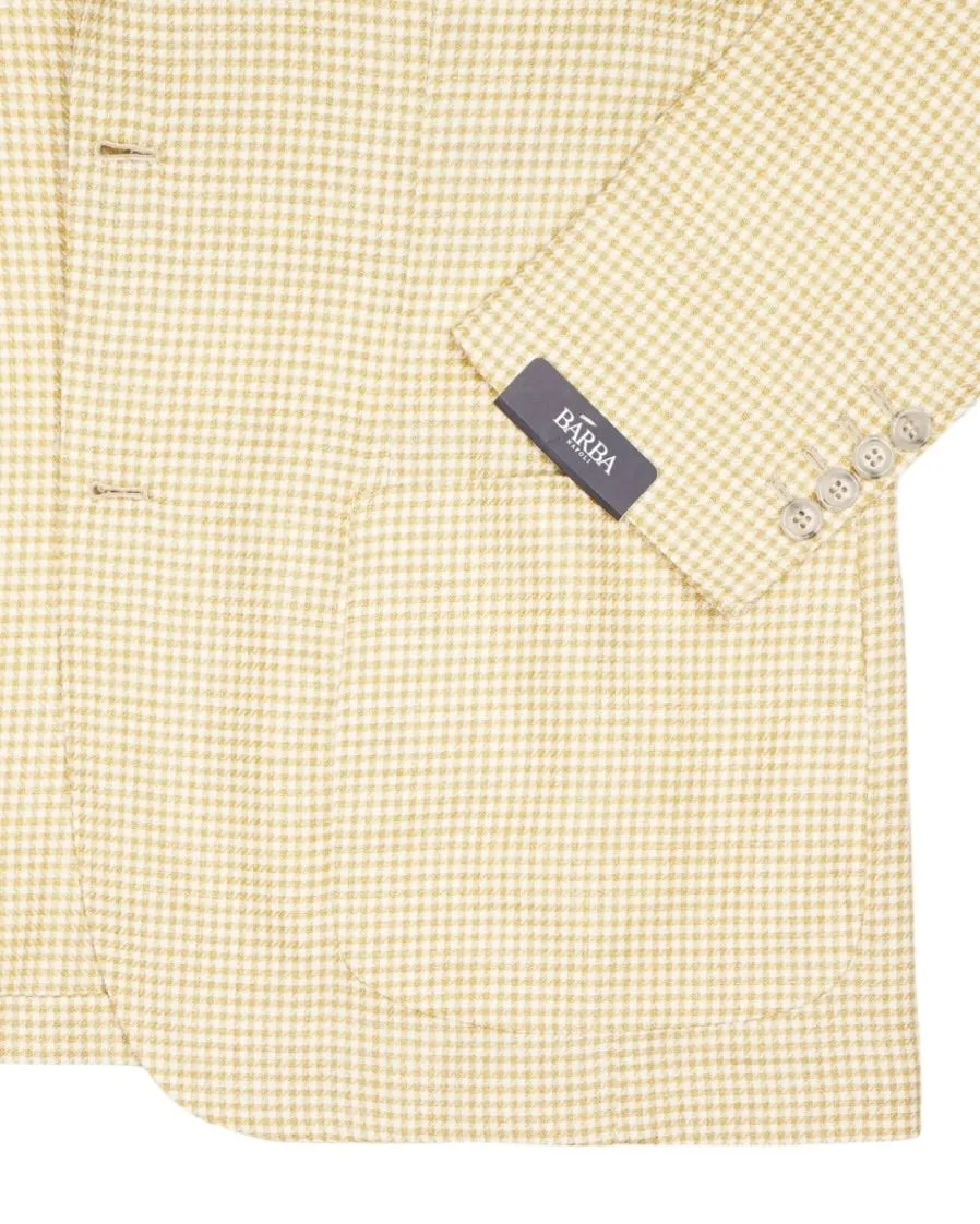 Barba Napoli - Golden Yellow Checked Sports Jacket 50