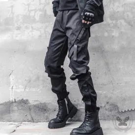 Black Multi-Pocket Loose-Fit Cargo Pants