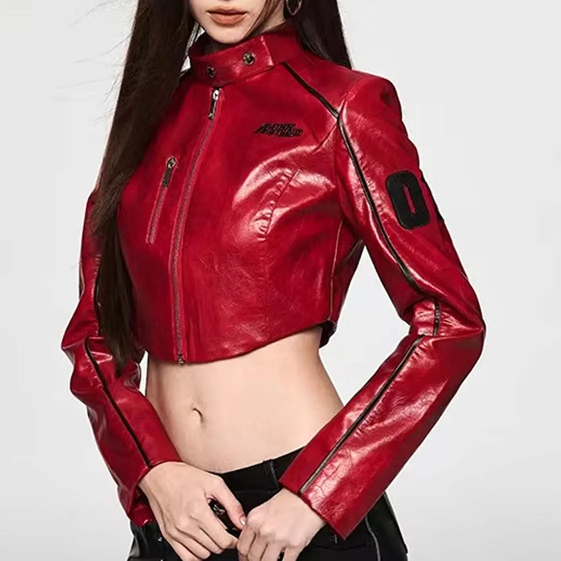 Blokette Cropped Moto Jacket