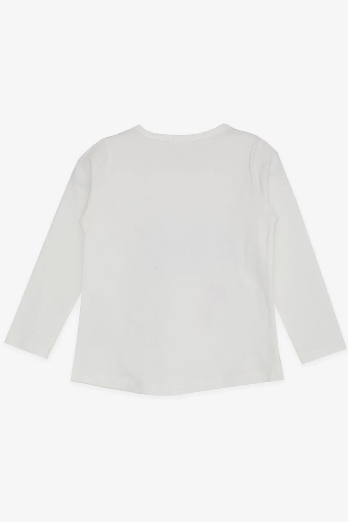 BRE Breeze Girl Child Long Sleeve T-Shirt with Sequined Heart Print, 2-6 Years, Ecru - St. Johns