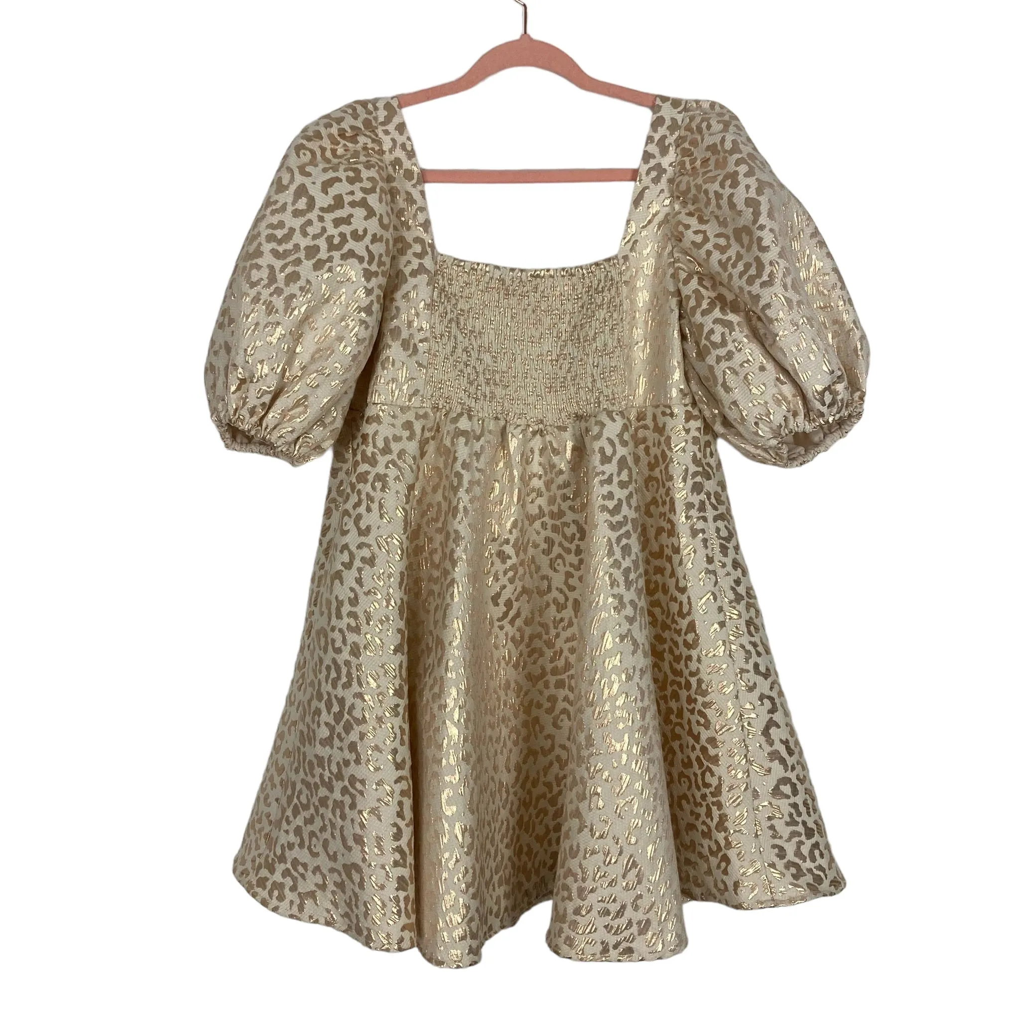 Buddy Love Goldie Puff Sleeve Lyla Babydoll Dress- Size L (sold out online, see notes)
