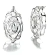 Caged Rose Stud Earrings with Floating Crystals