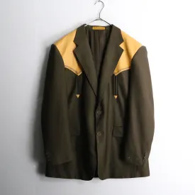 camel leather switch western tailored jacket