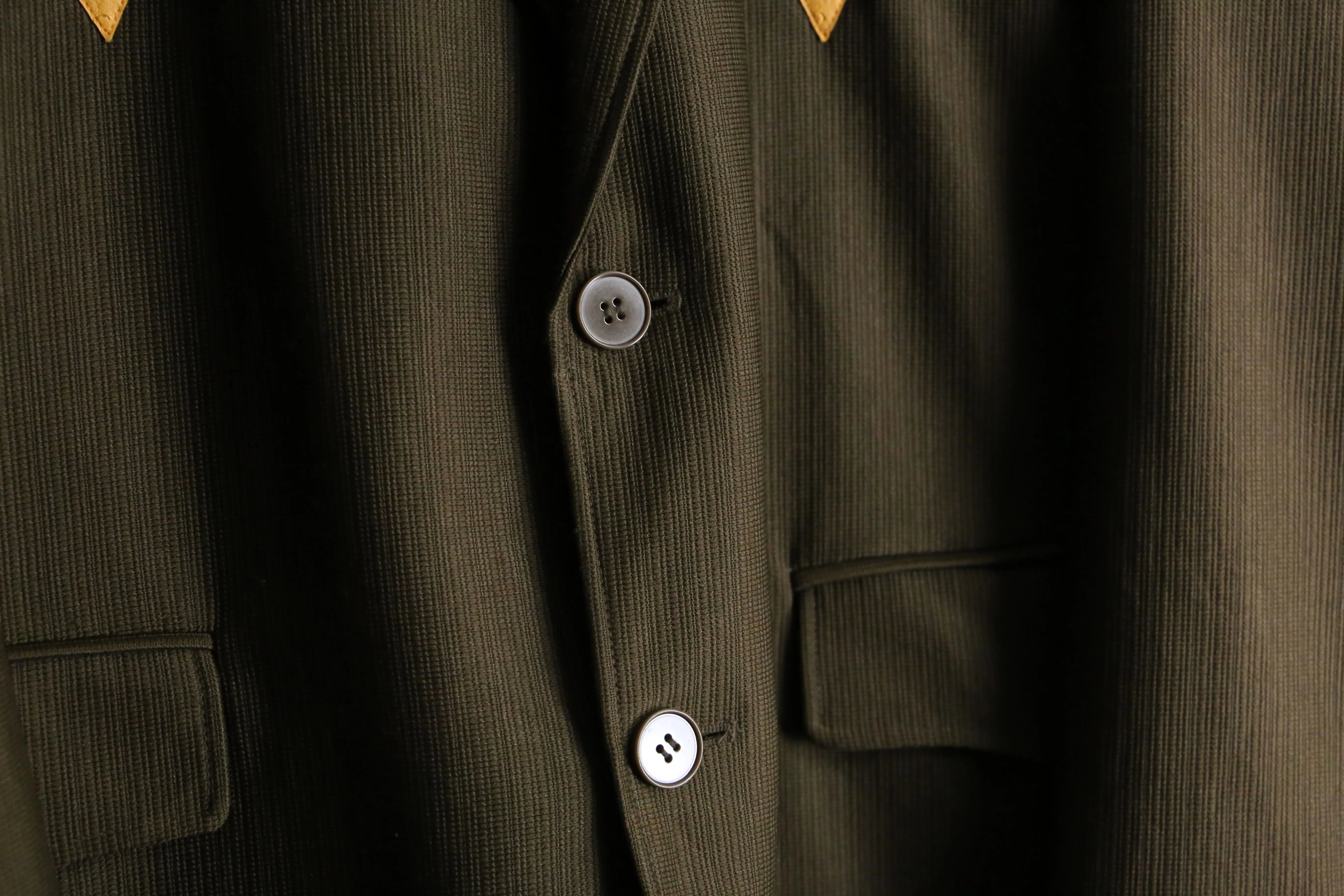 camel leather switch western tailored jacket