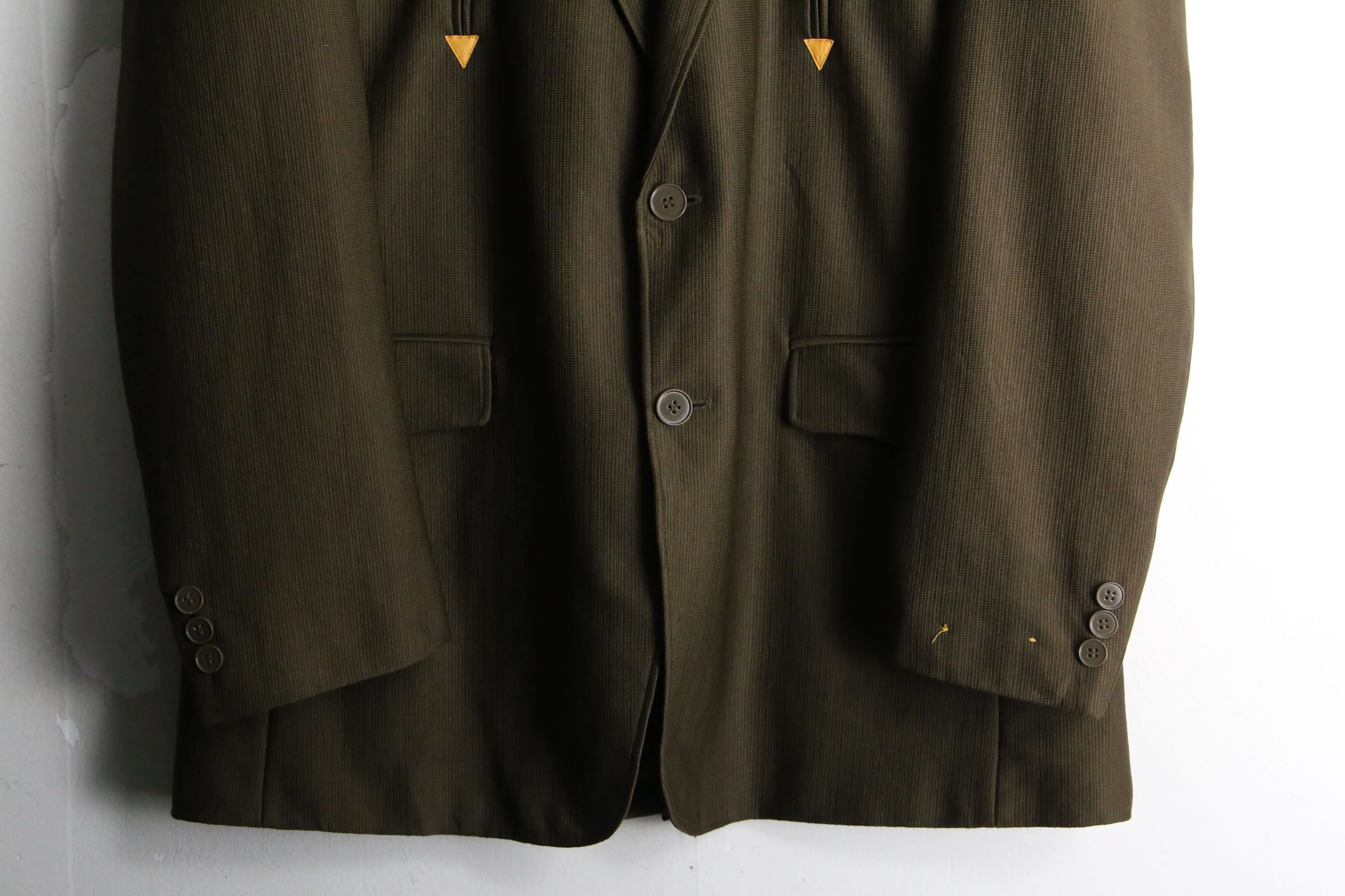 camel leather switch western tailored jacket