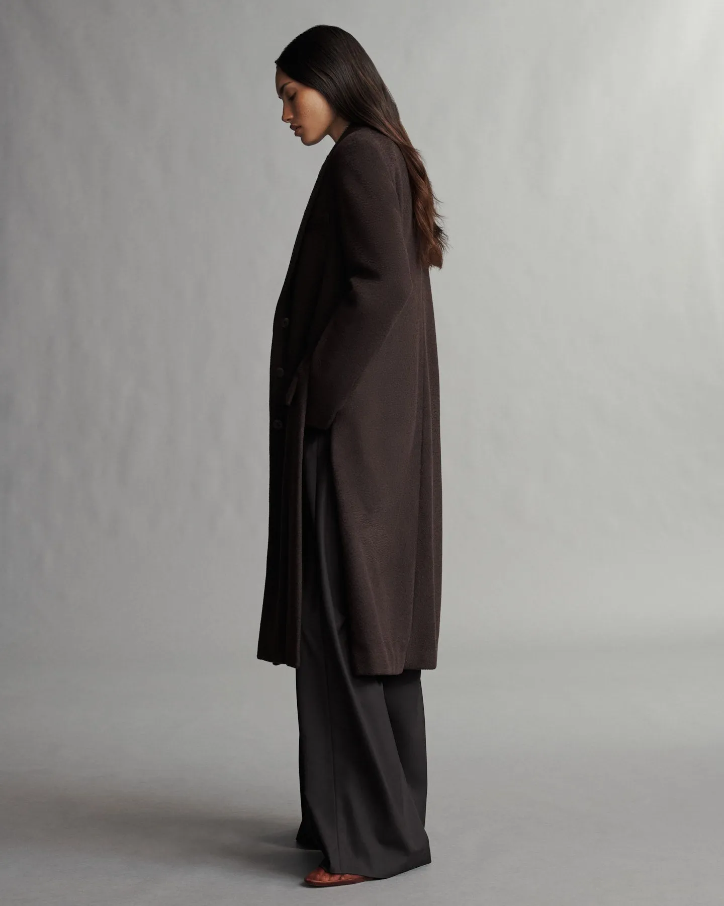 Cash Coat in Wavy Wool