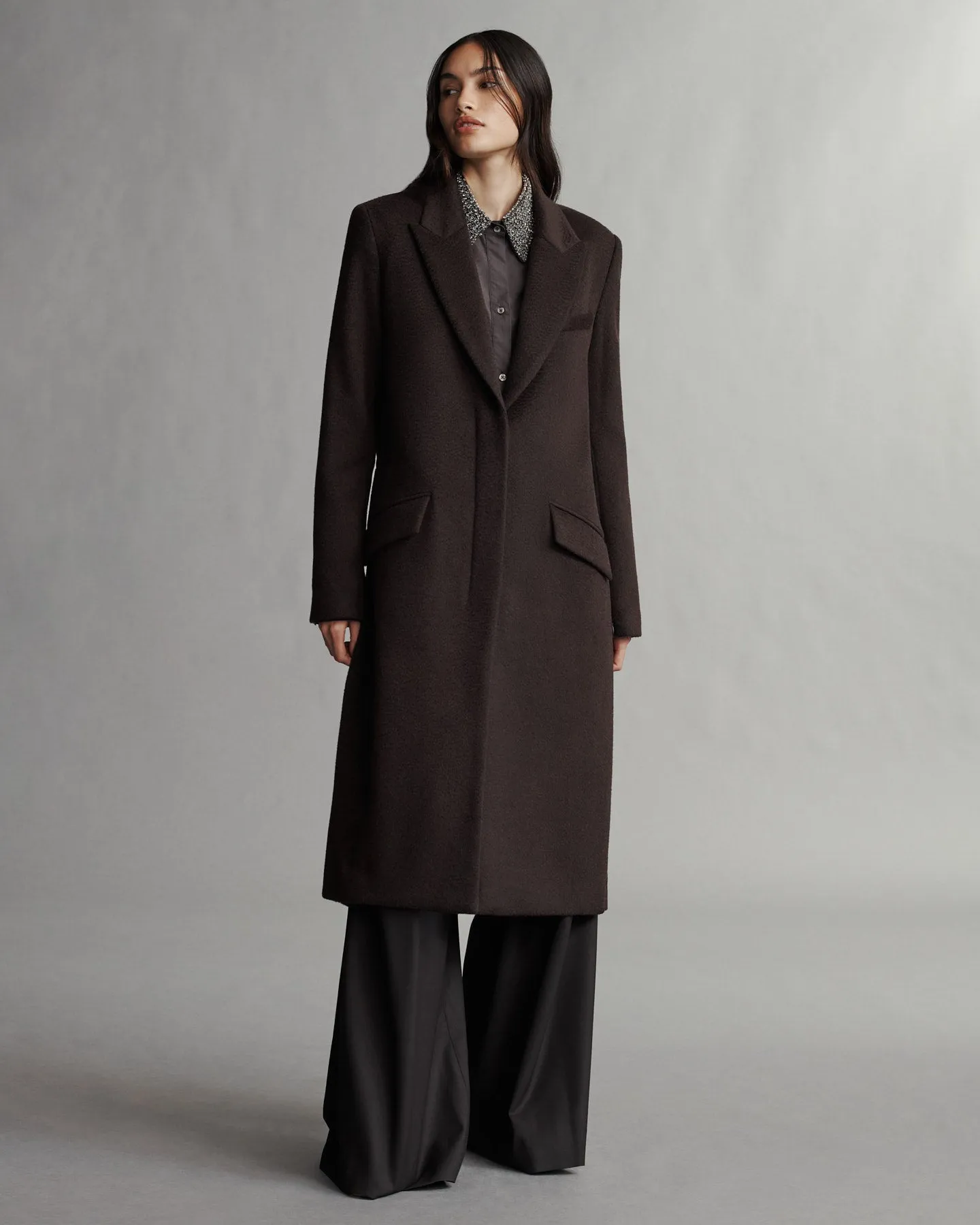 Cash Coat in Wavy Wool