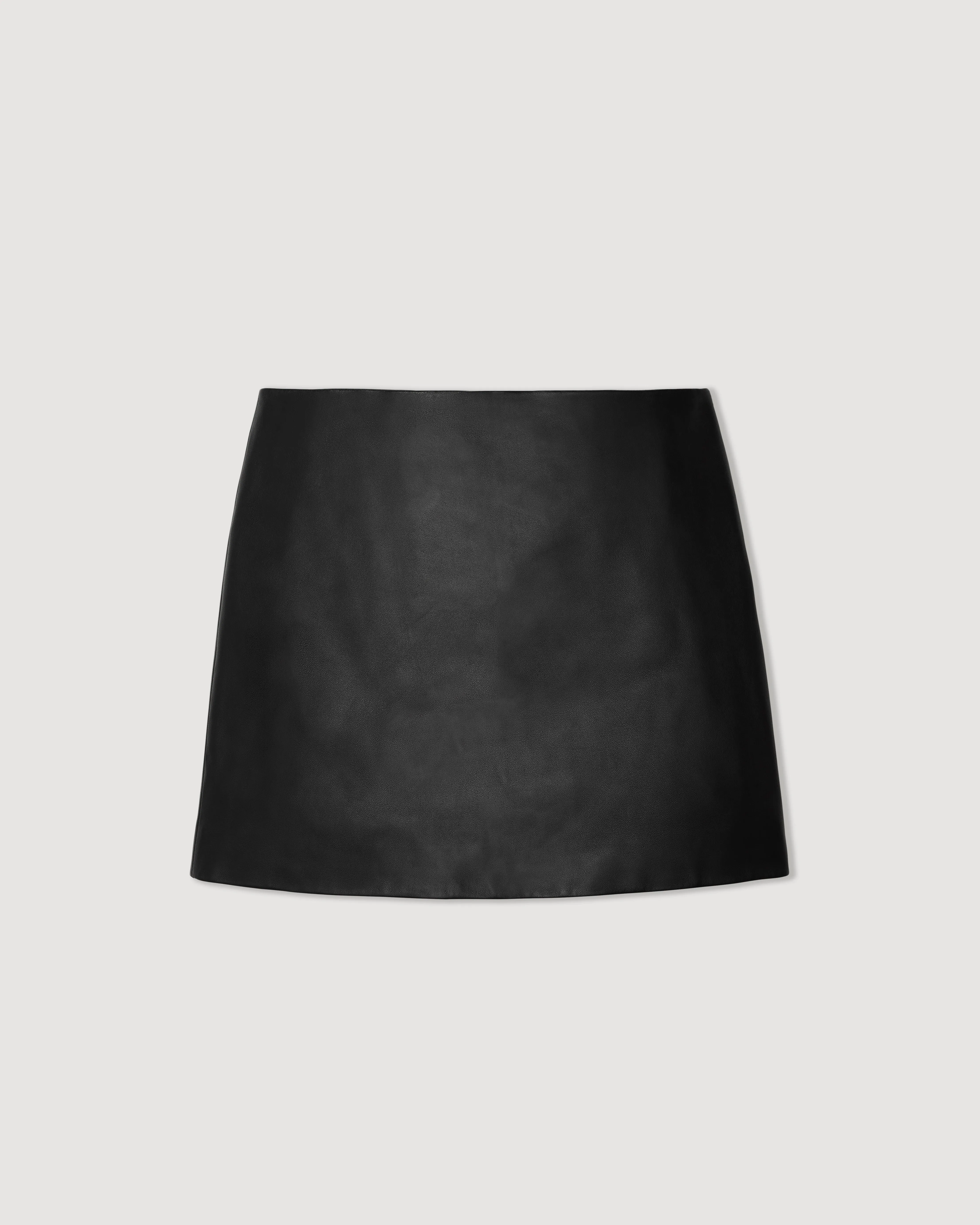 Cecily Skirt in Nappa Leather, Black