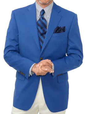 Classic Fit Wool Travel Blazer - Marine Blue