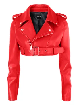 CLISTA Cropped Leather Jacket