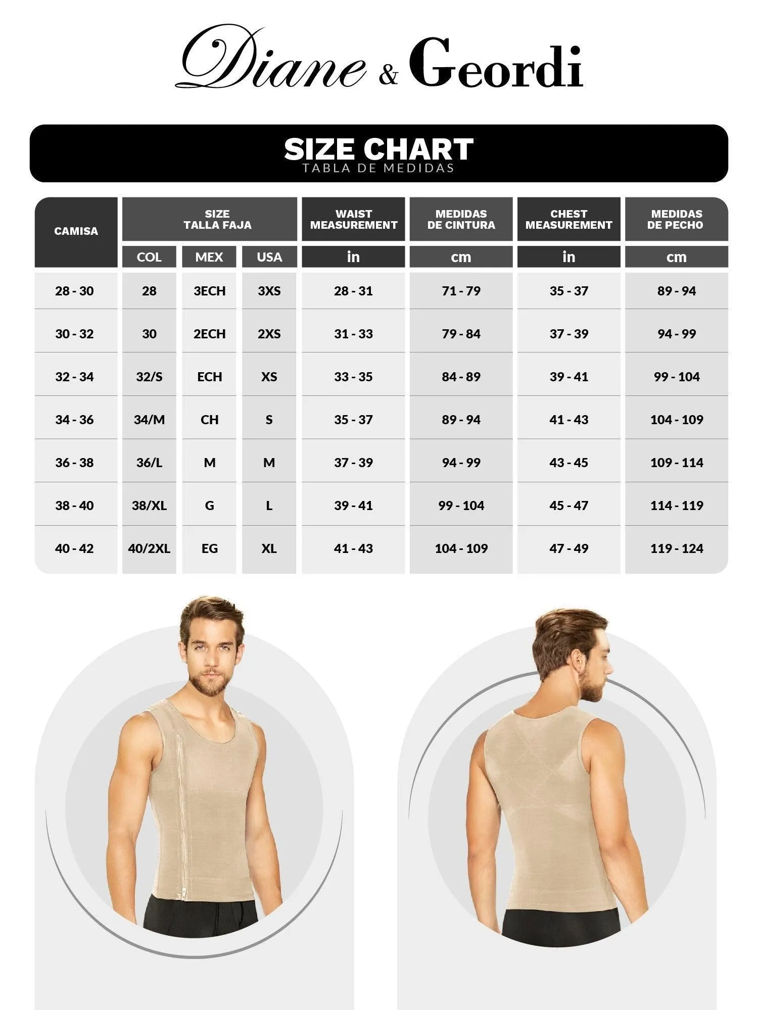 Colombian Compression Vest Tank Top for Men Diane and Geordi  2415