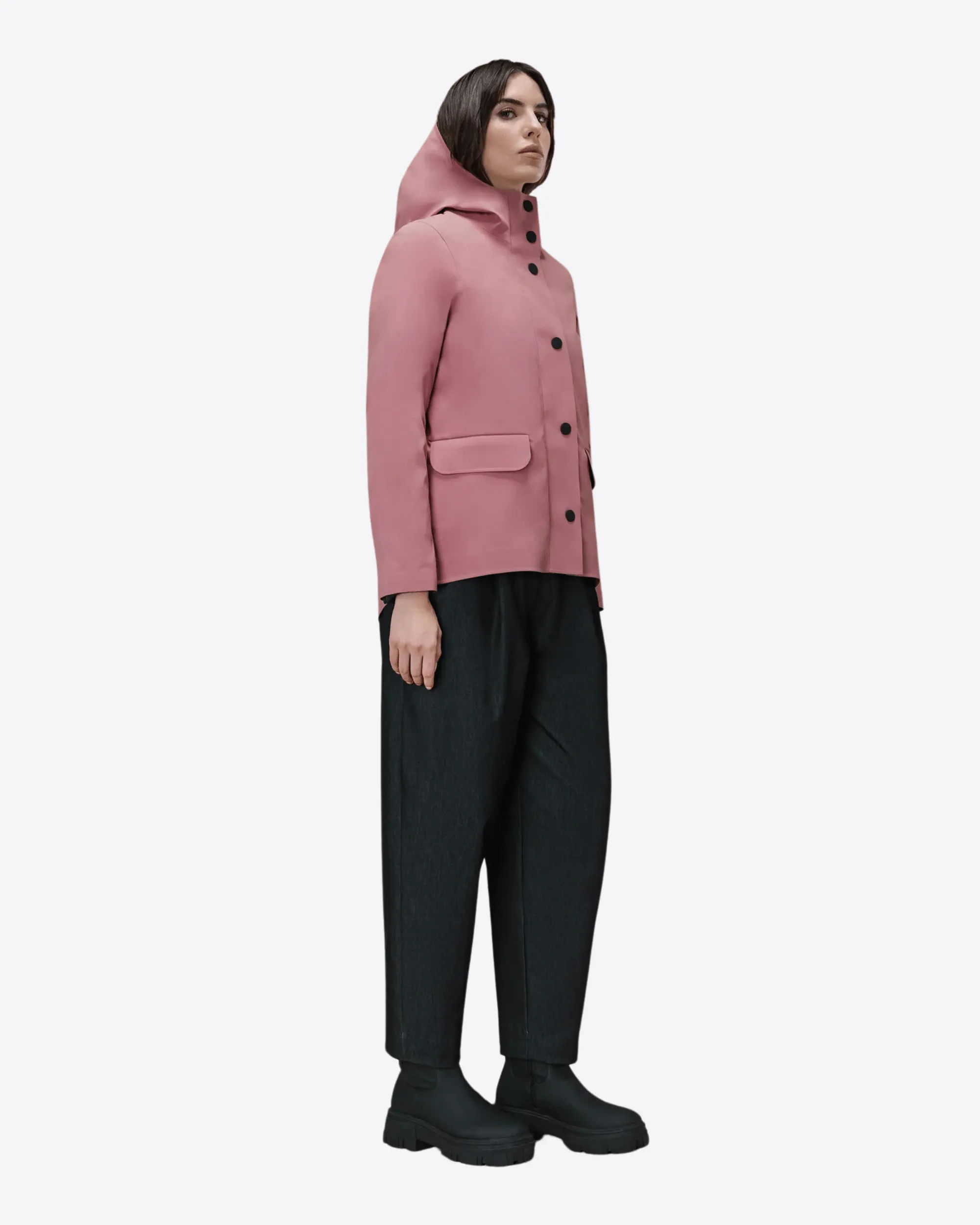 COLOR DETACHABLE PARKA SHORT WOM JKT