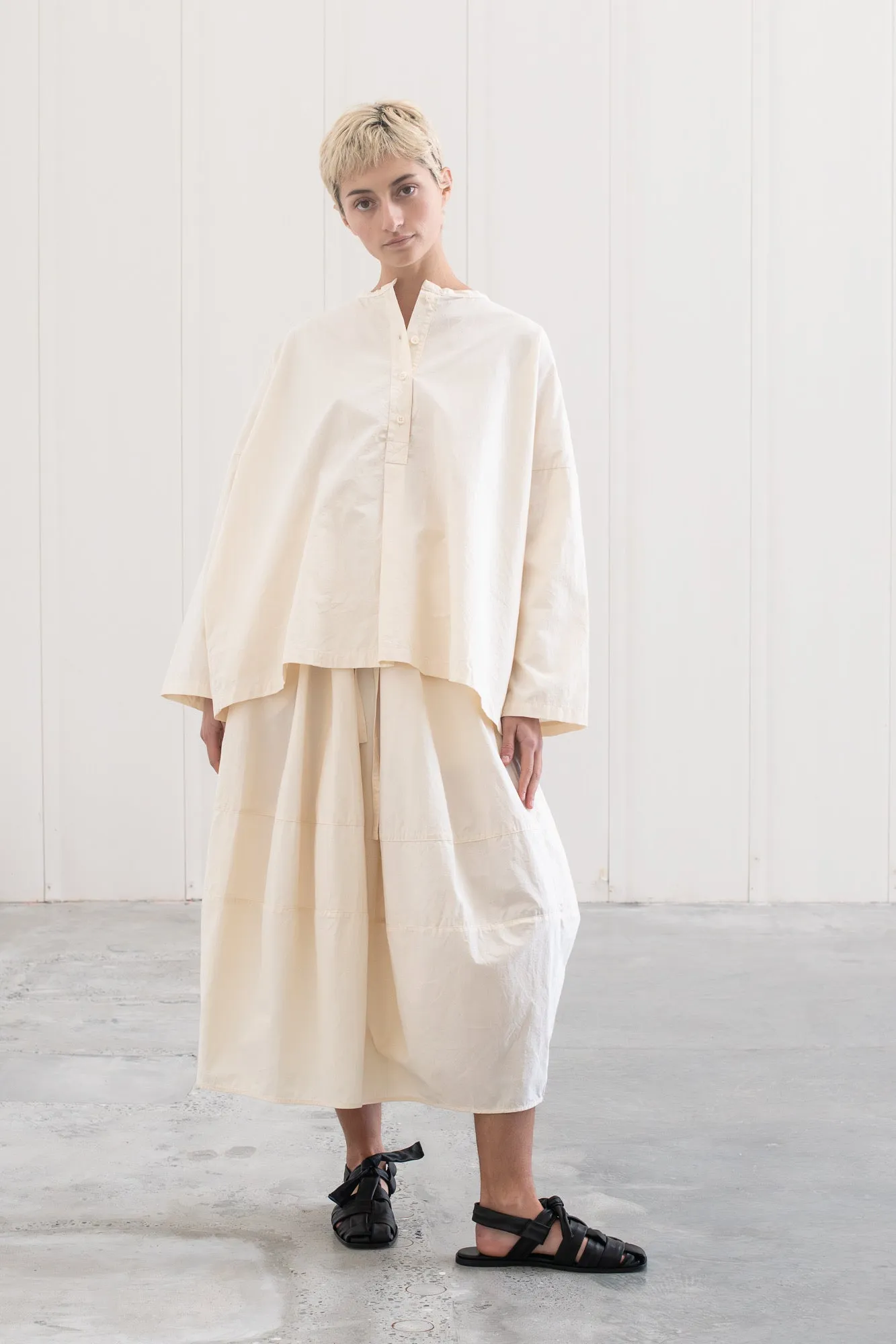 Cotton poplin tulip skirt