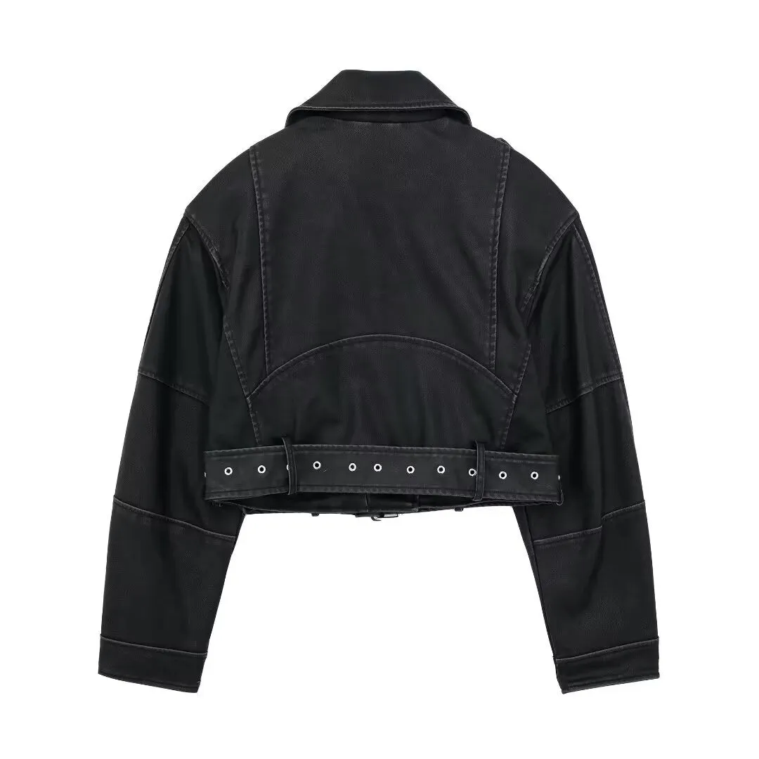 Cropped Leather Jacket