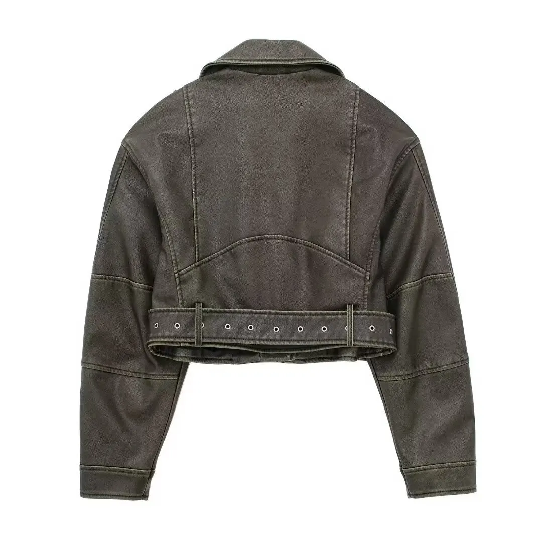 Cropped Leather Jacket