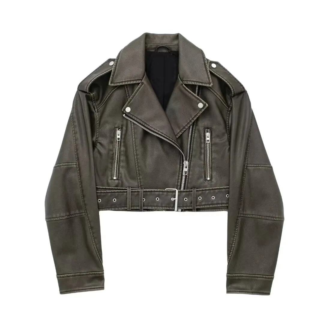 Cropped Leather Jacket