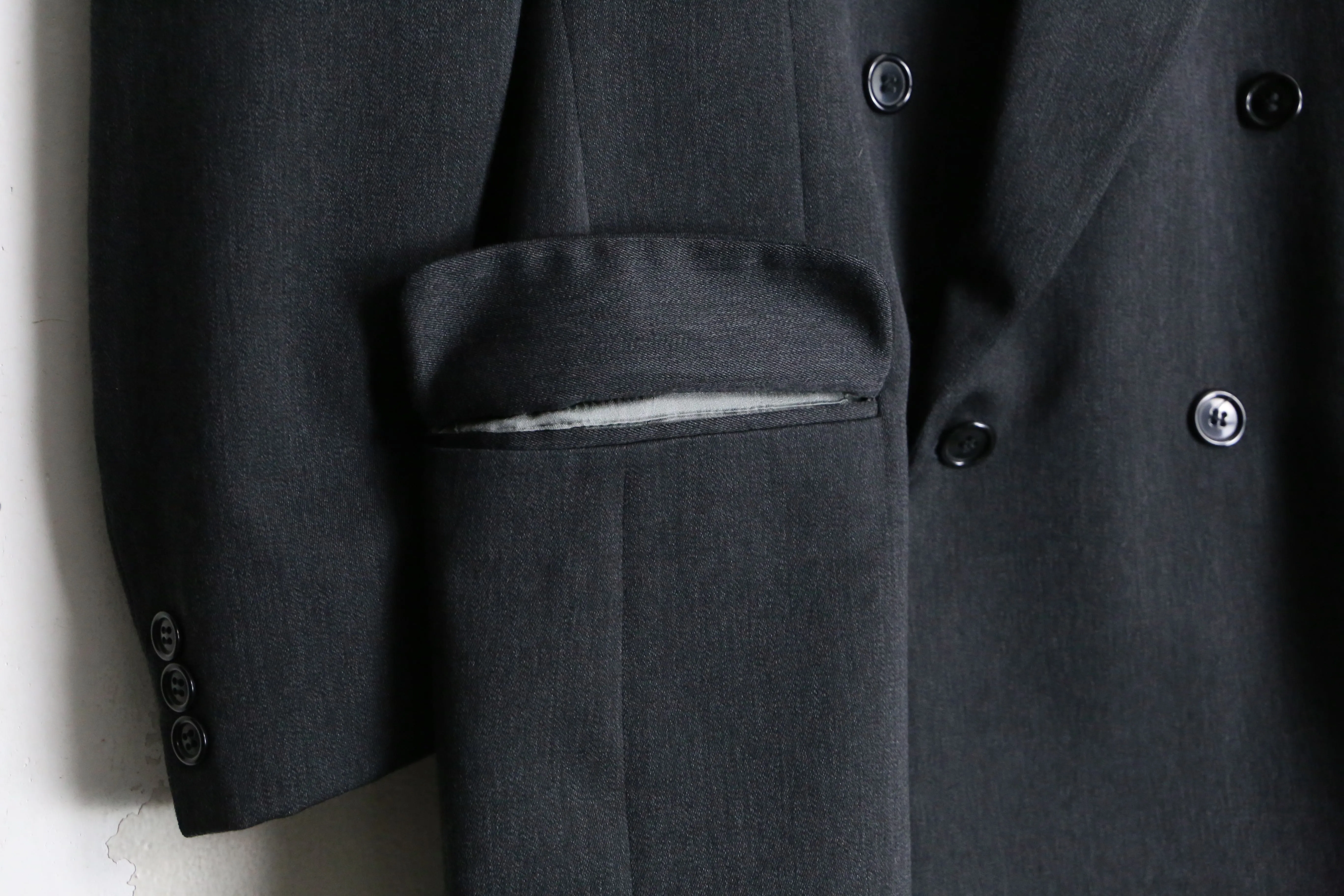 dark gray color double tailored jacket