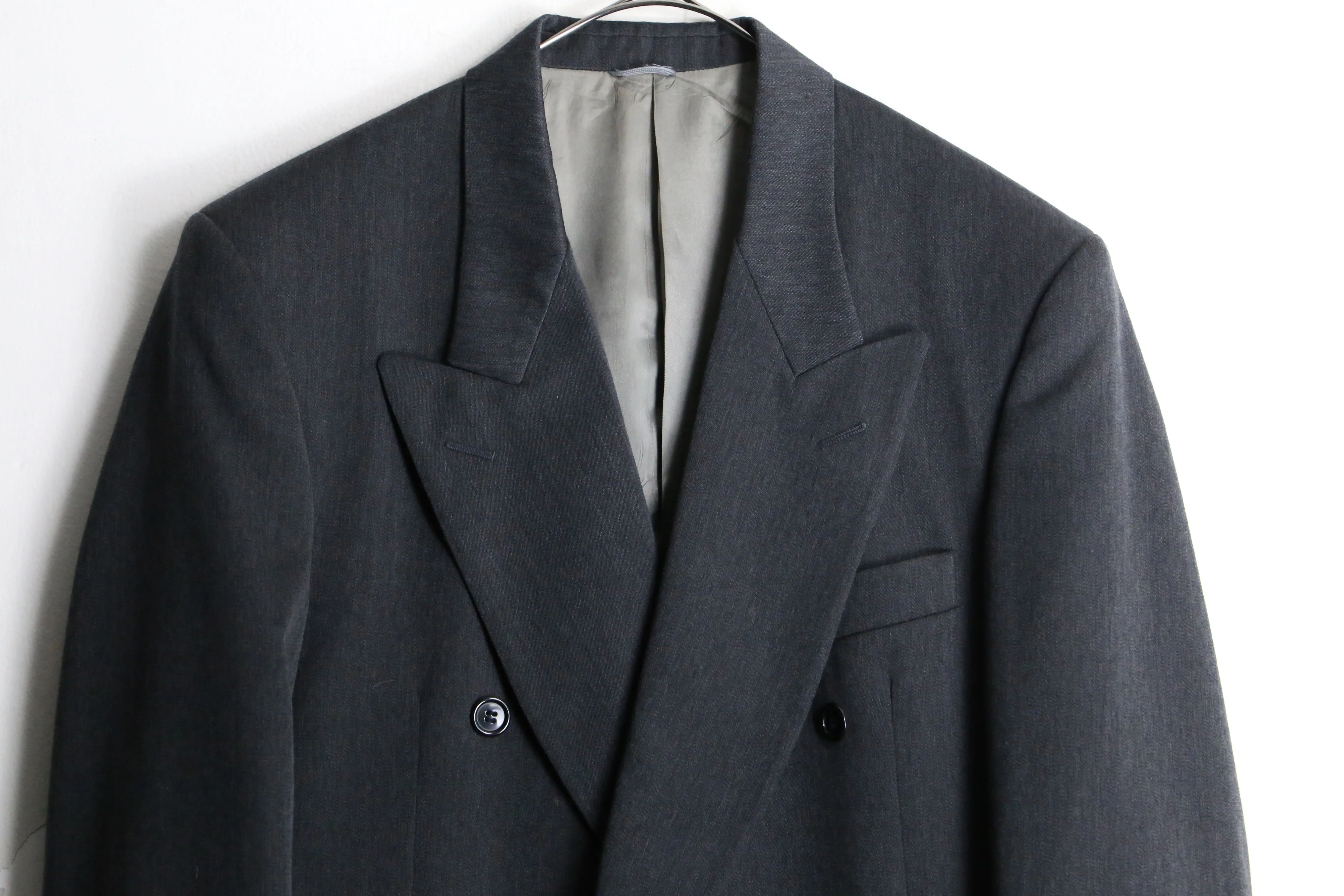 dark gray color double tailored jacket
