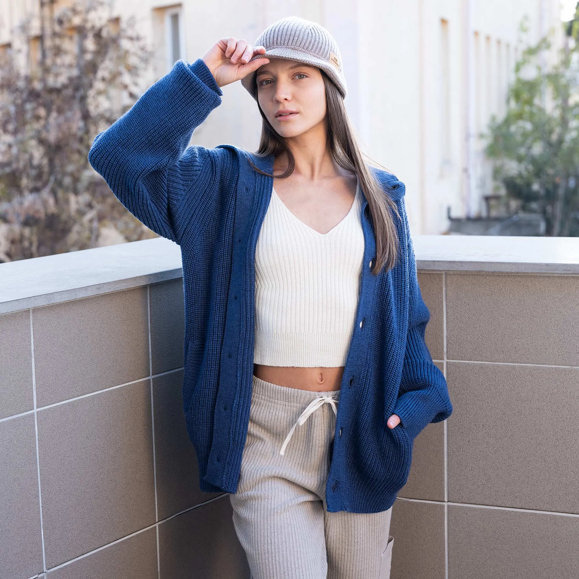 DEMI Elastic-free 100% Organic Merino Wool Tank Top Camisole (OC Thread, No Polyester, No Plastic, No Synthetics) (100% Biodegradable)
