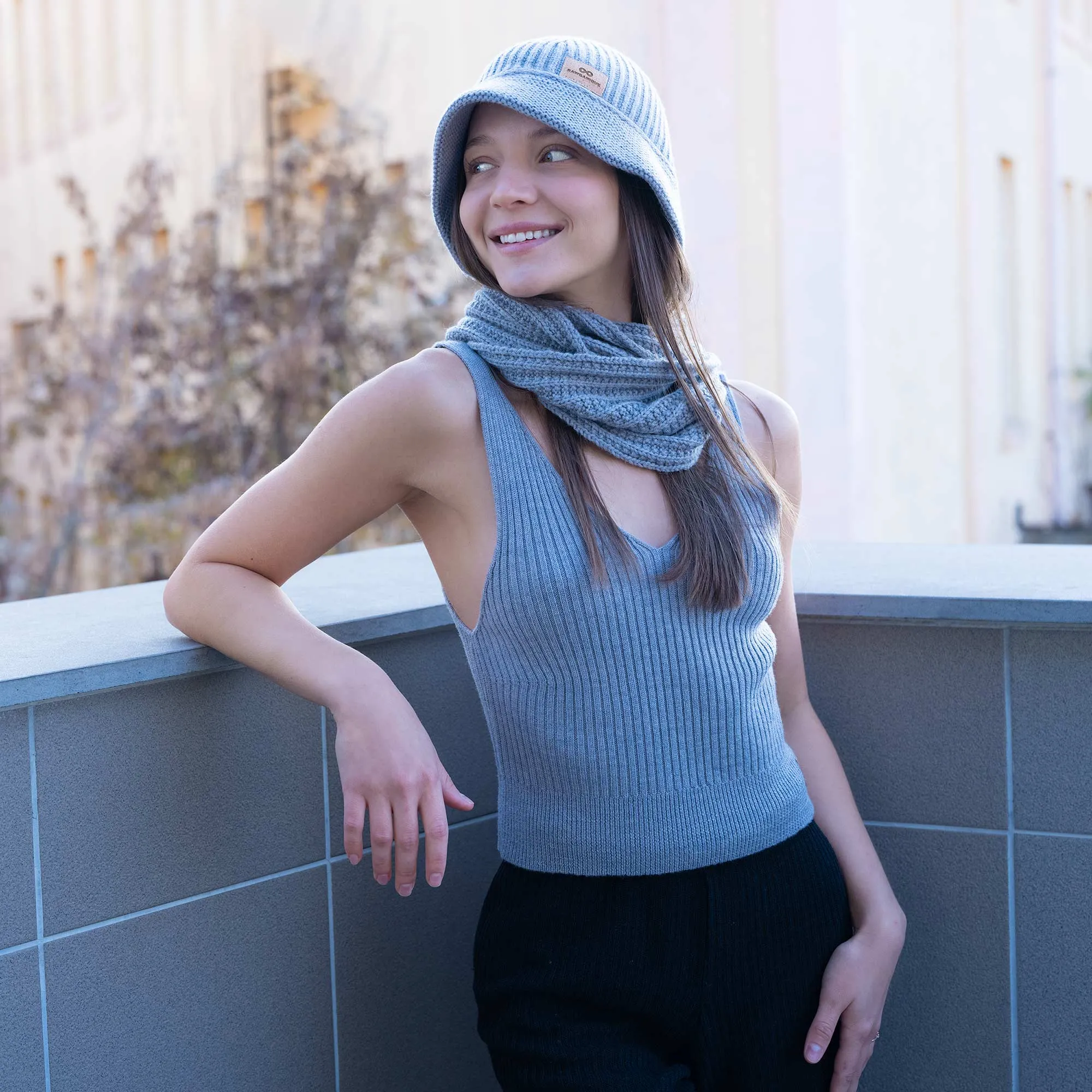 DEMI Elastic-free 100% Organic Merino Wool Tank Top Camisole (OC Thread, No Polyester, No Plastic, No Synthetics) (100% Biodegradable)
