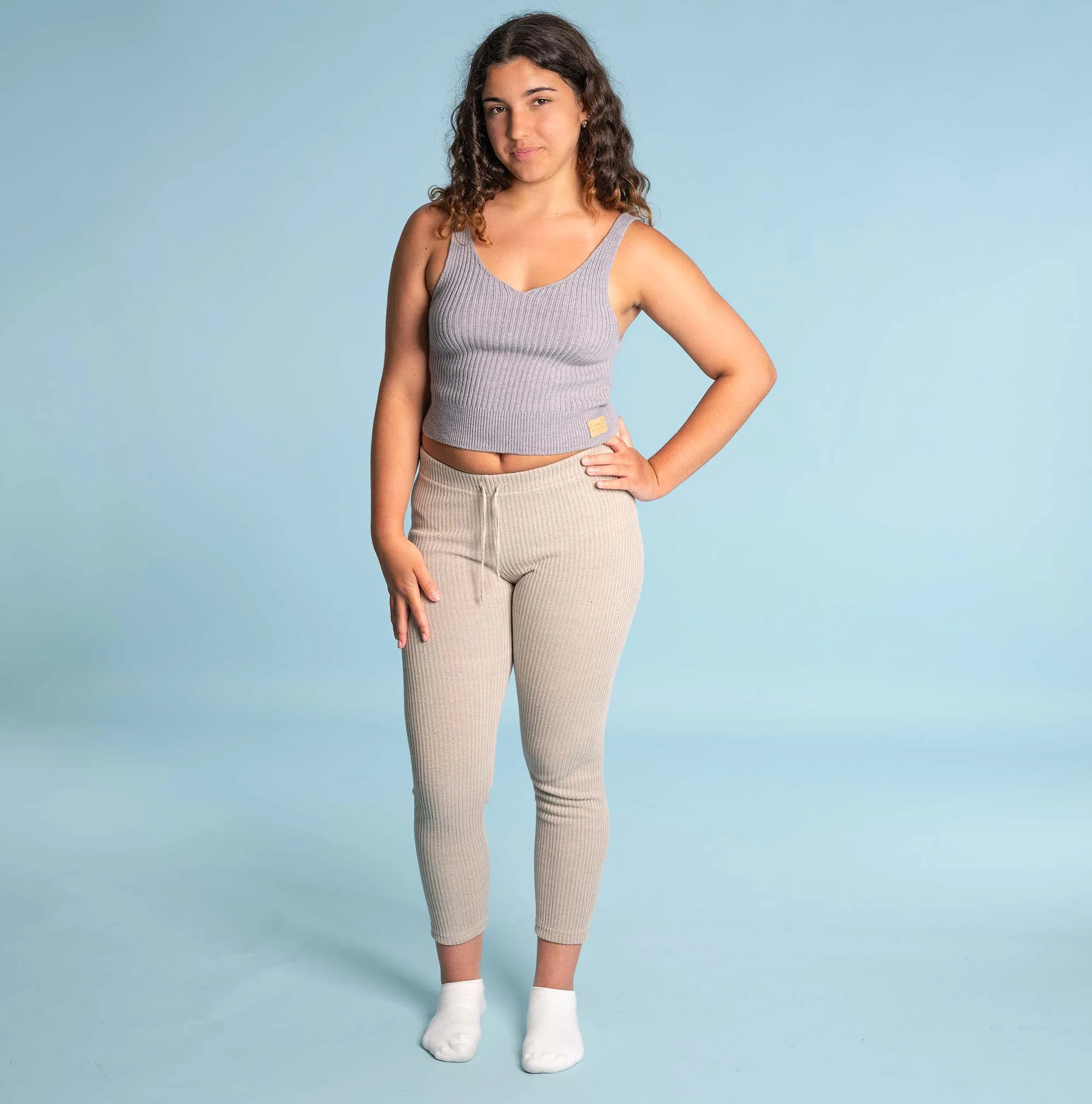 DEMI Elastic-free 100% Organic Merino Wool Tank Top Camisole (OC Thread, No Polyester, No Plastic, No Synthetics) (100% Biodegradable)