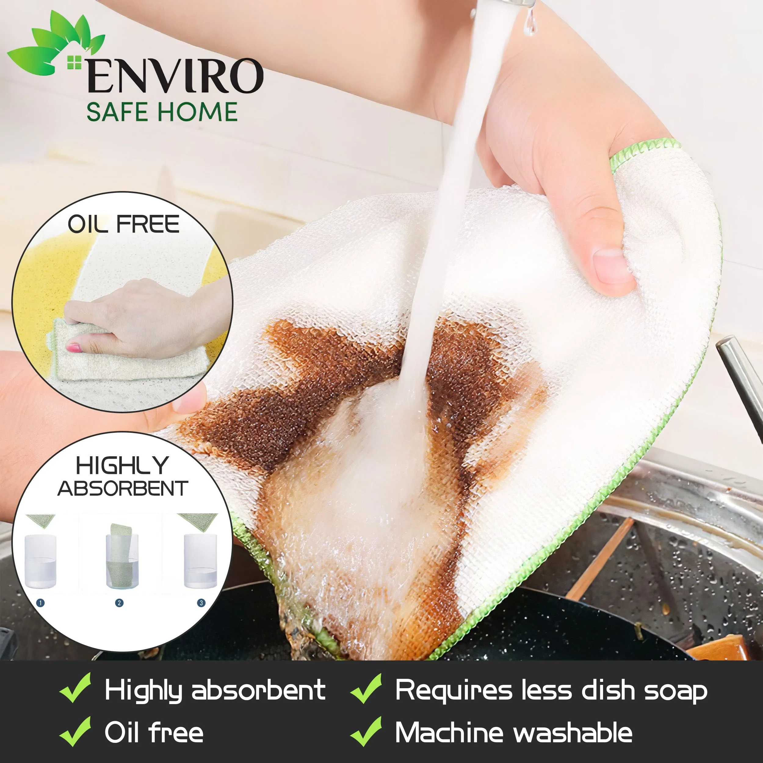 Dish Cloths & Kitchen Rags, 8pc