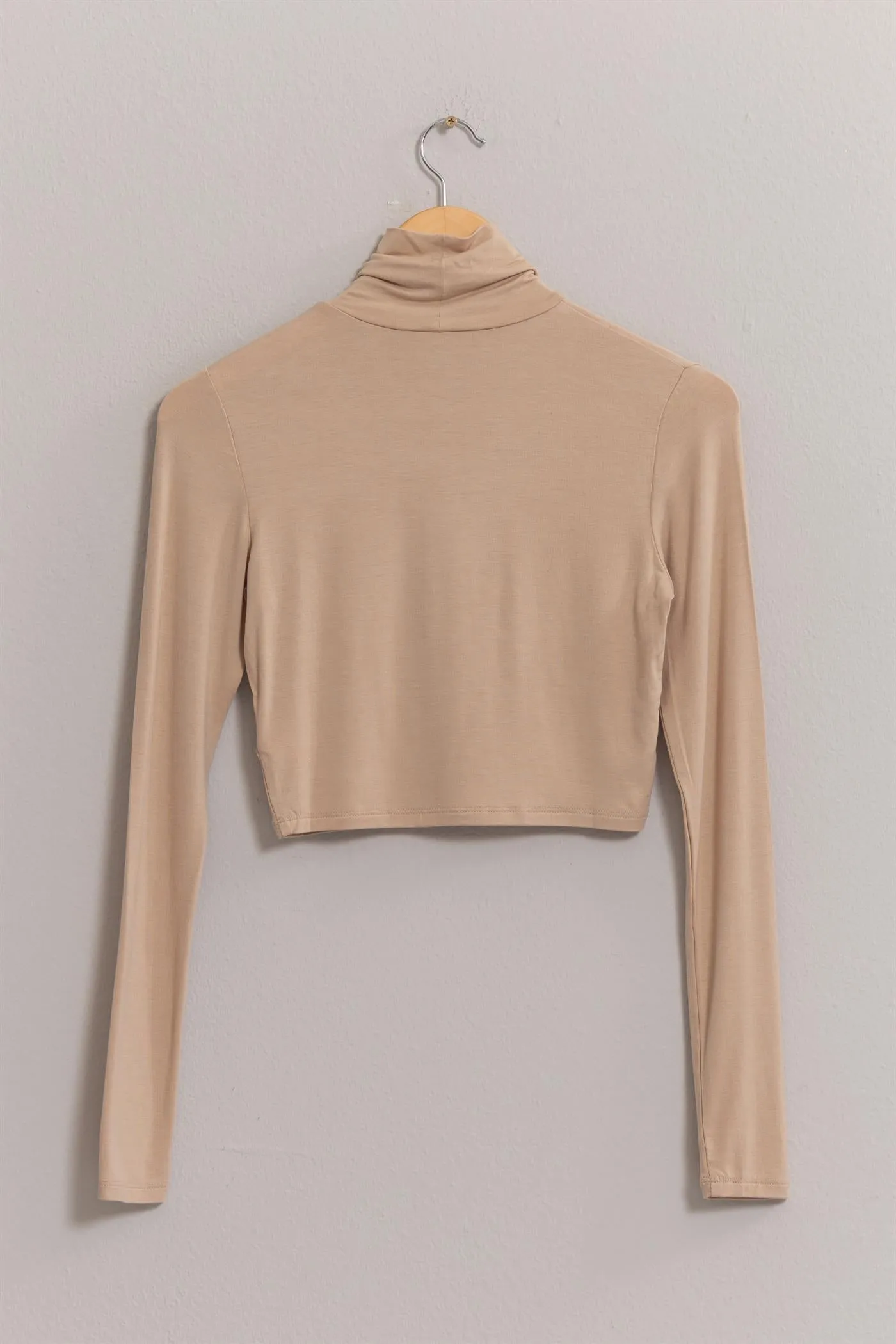 DZ25A097-Long Sleeve Turtleneck Crop Top