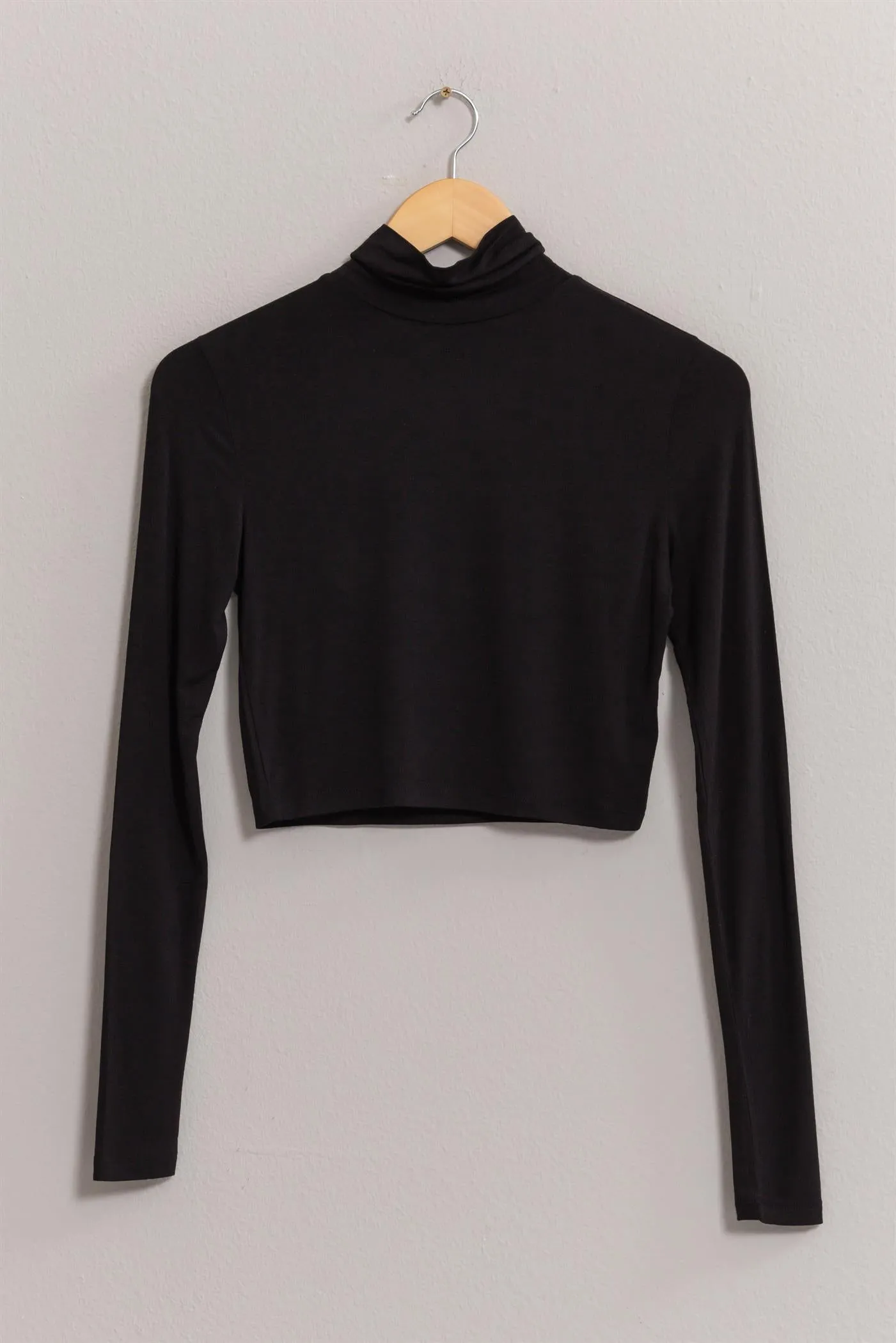 DZ25A097-Long Sleeve Turtleneck Crop Top