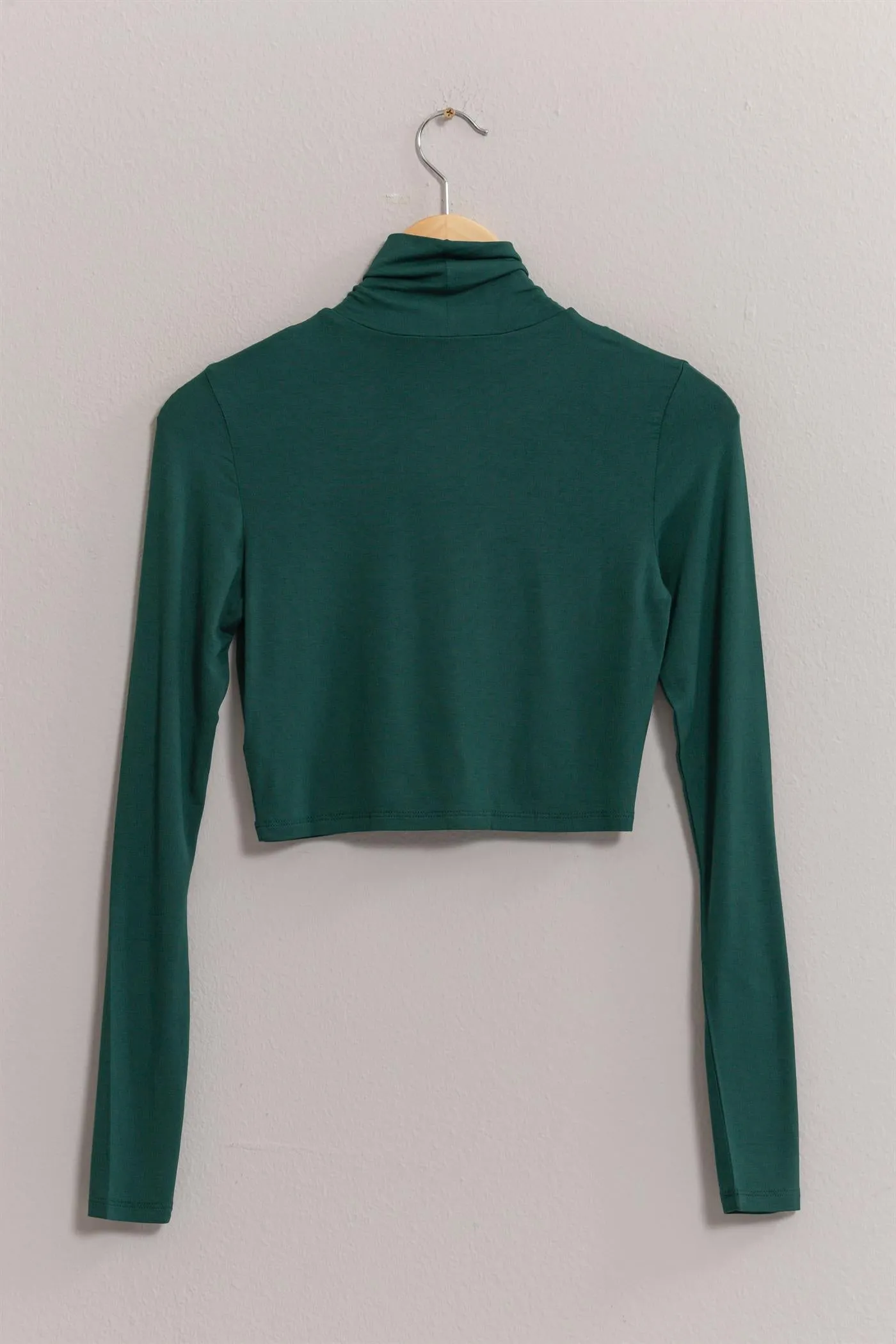DZ25A097-Long Sleeve Turtleneck Crop Top