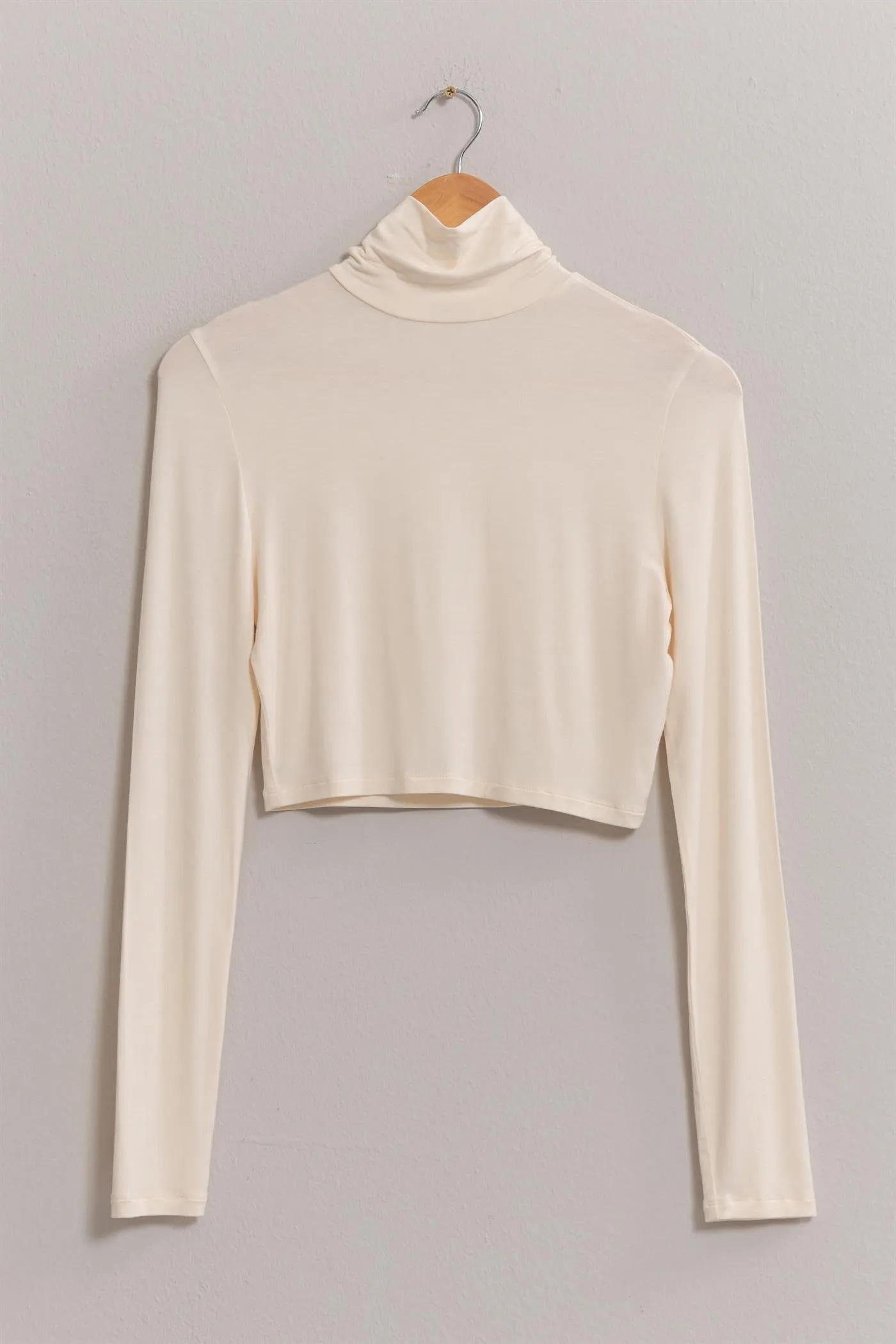DZ25A097-Long Sleeve Turtleneck Crop Top